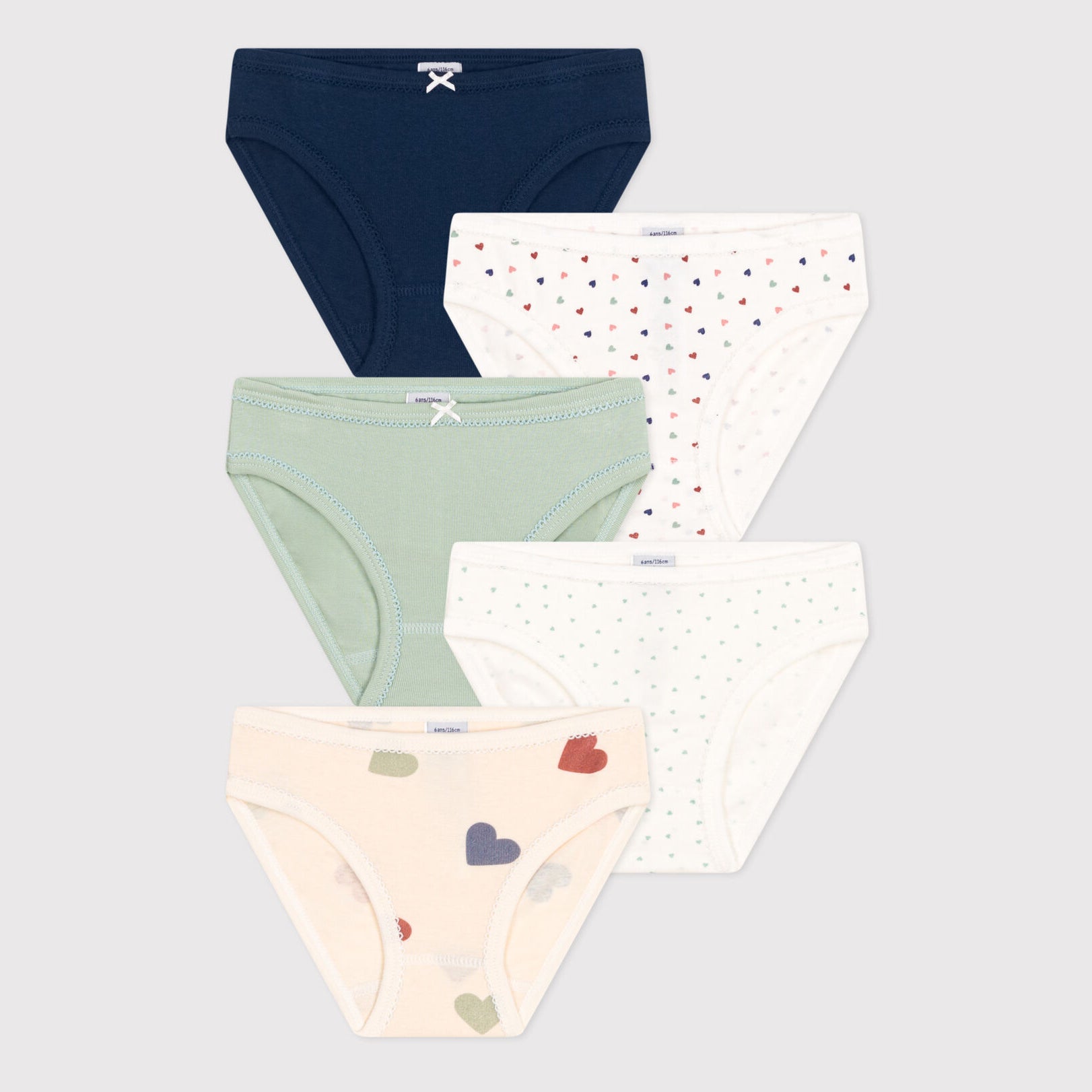 Girls Multicolor Cotton Underwear Set(5 Pack)