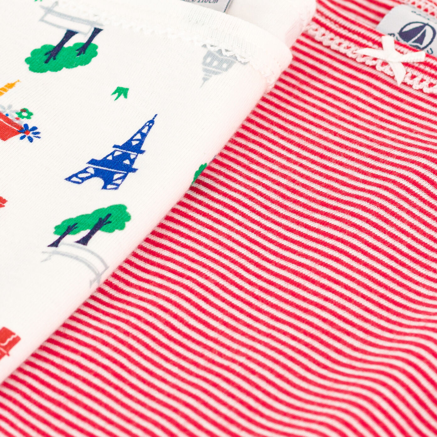Girls Red Stripes Cotton Vest Set(2 Pack)