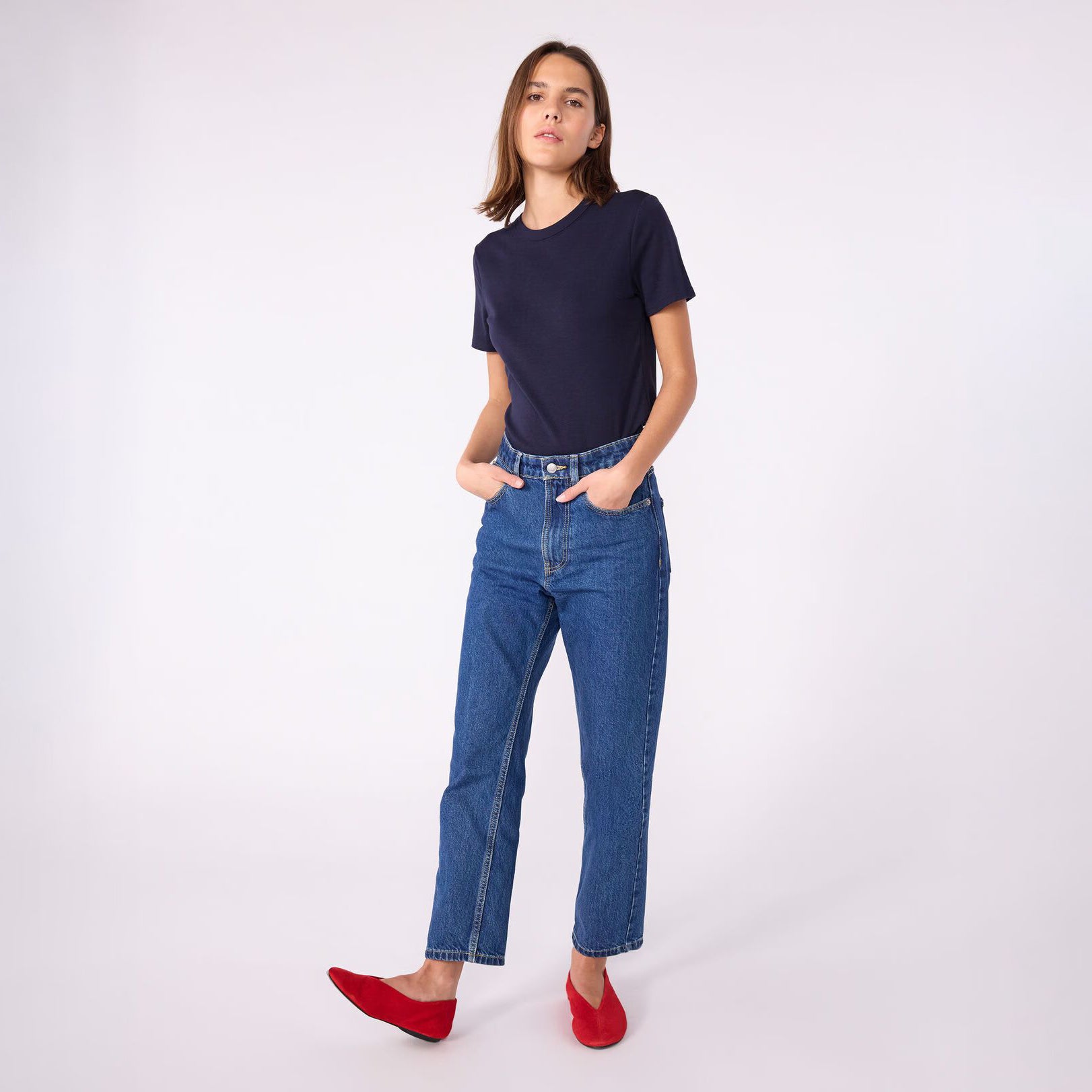 Women Navy Cotton T-Shirt