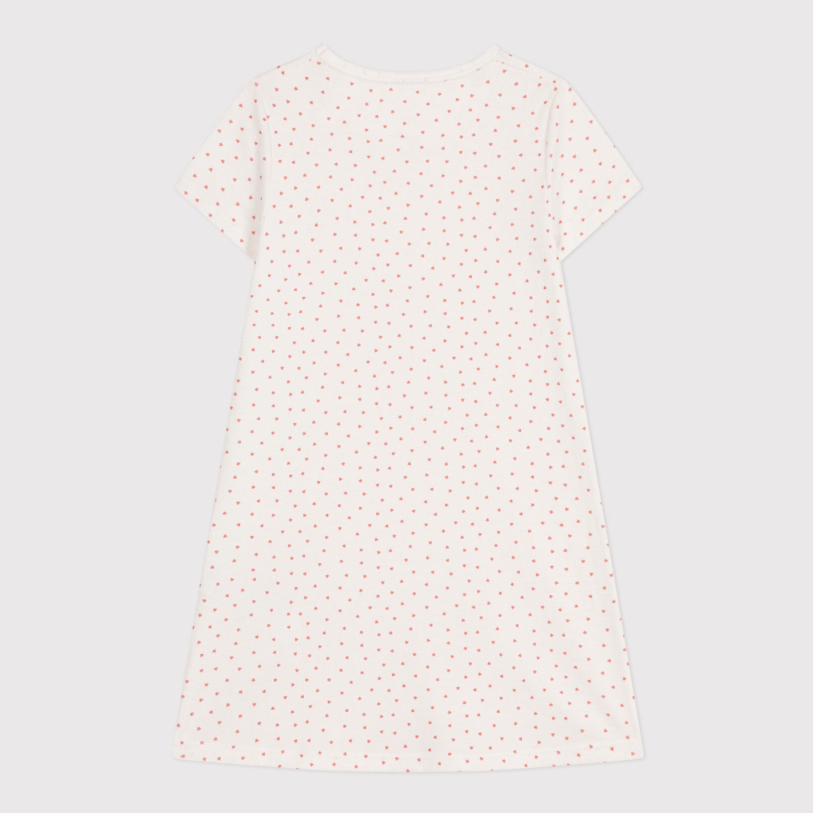 Girls White Heart Cotton Nightwear Dress