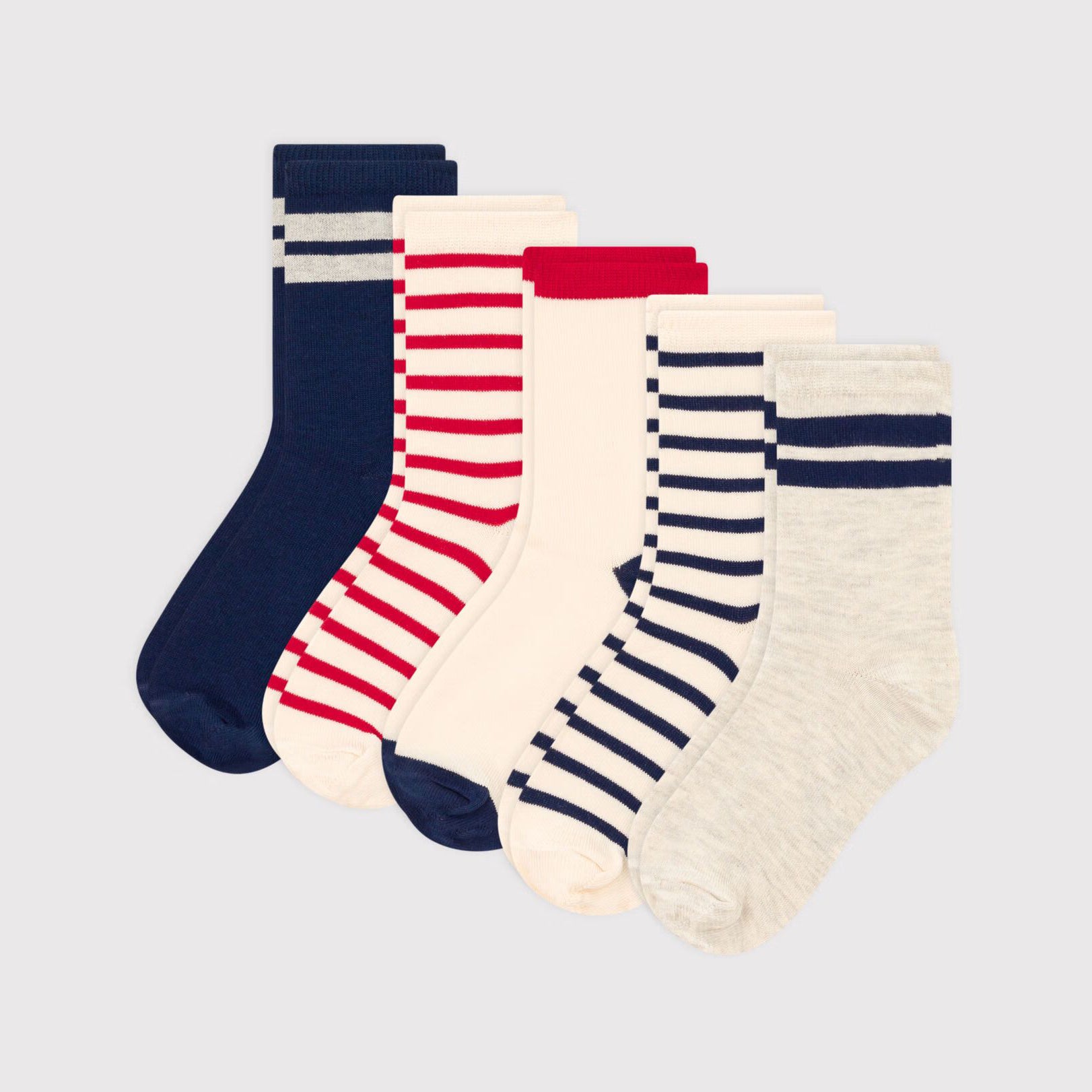 Girls & Boys Colorful Striped Cotton Socks Set(5 pack)