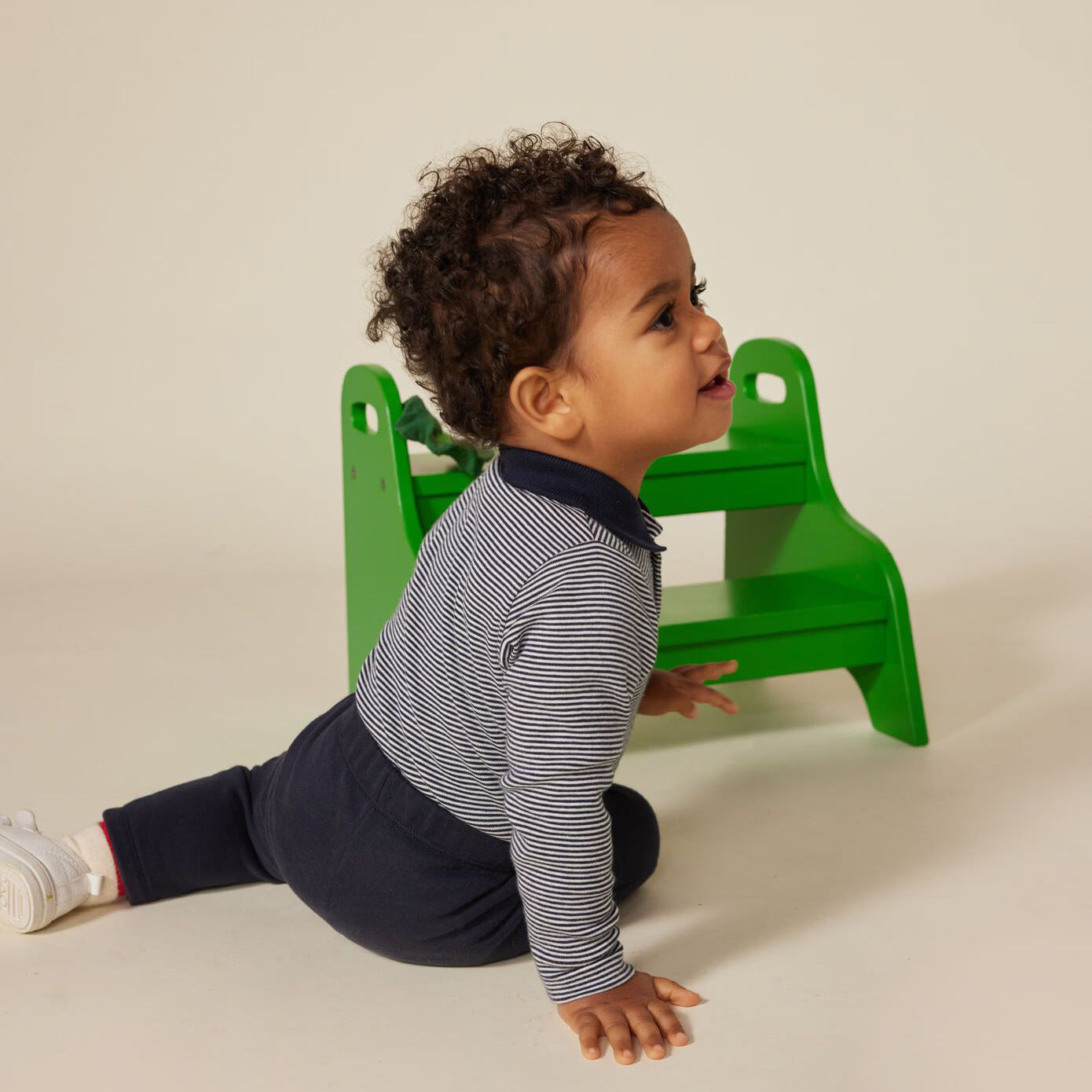 Baby Boys Dark Blue Stripes Cotton Babysuit