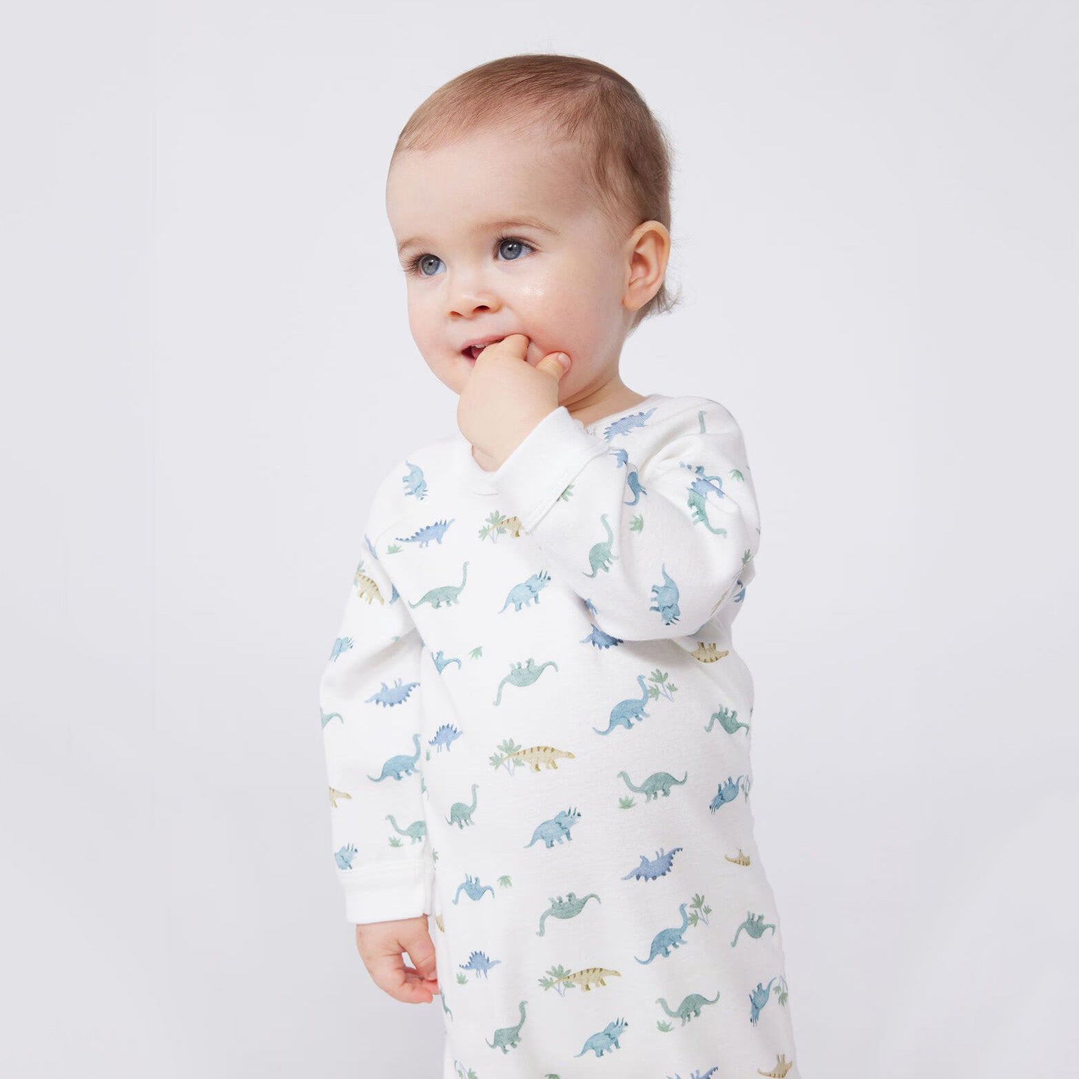 Baby Boys & Girls White Printed Cotton Babysuit