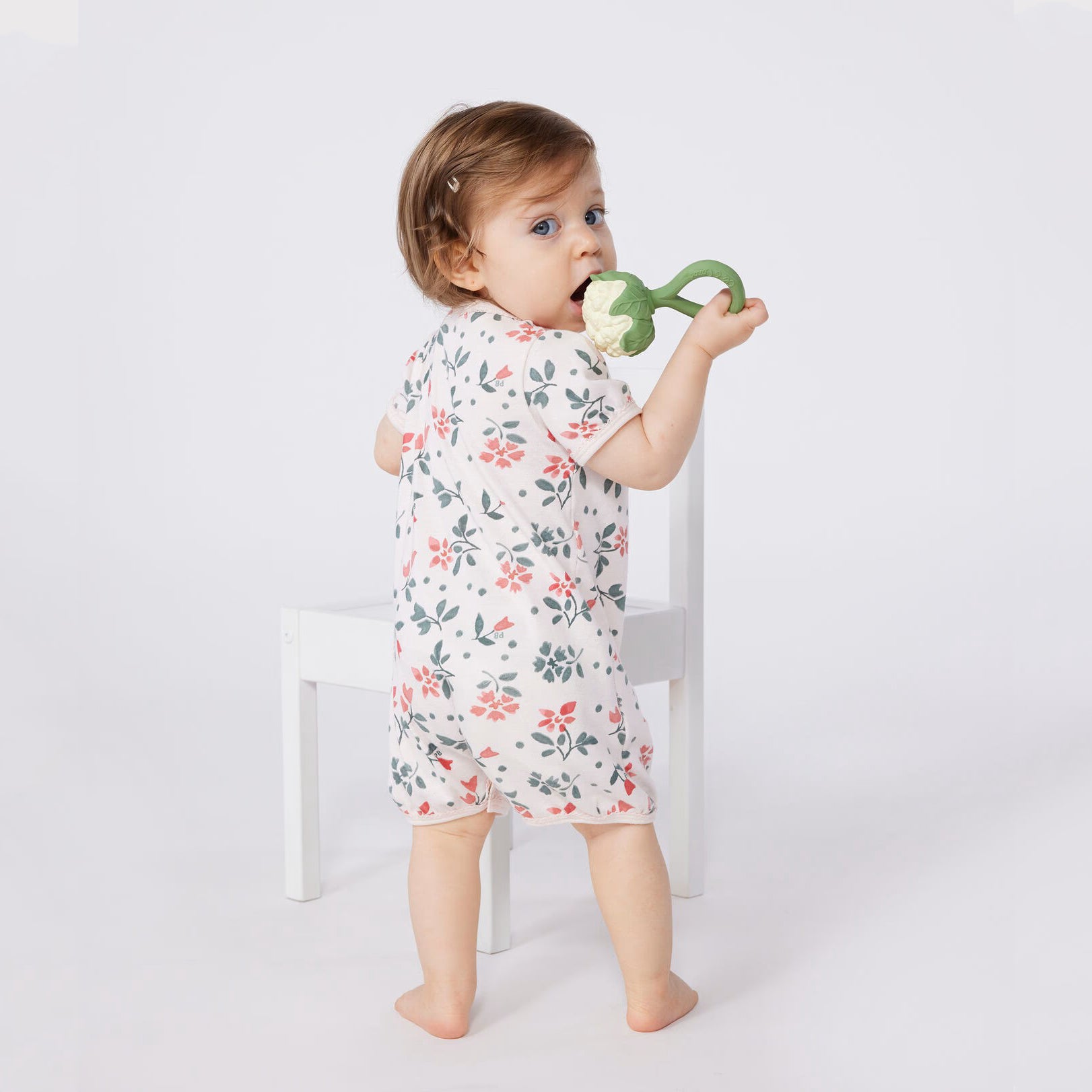 Baby Girls Ivory Floral Cotton Babysuit Set(2 Pack)