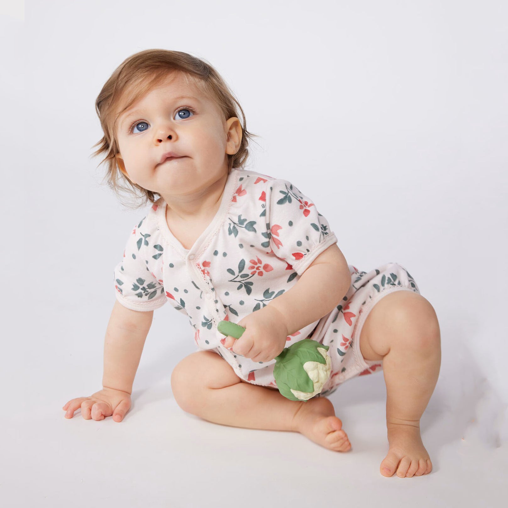 Baby Girls Ivory Floral Cotton Babysuit Set(2 Pack)