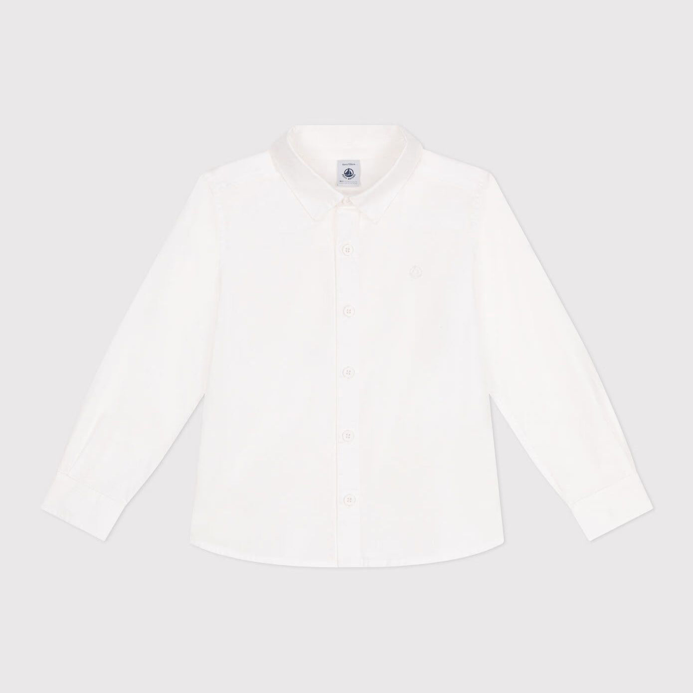 Boys White Cotton Shirt