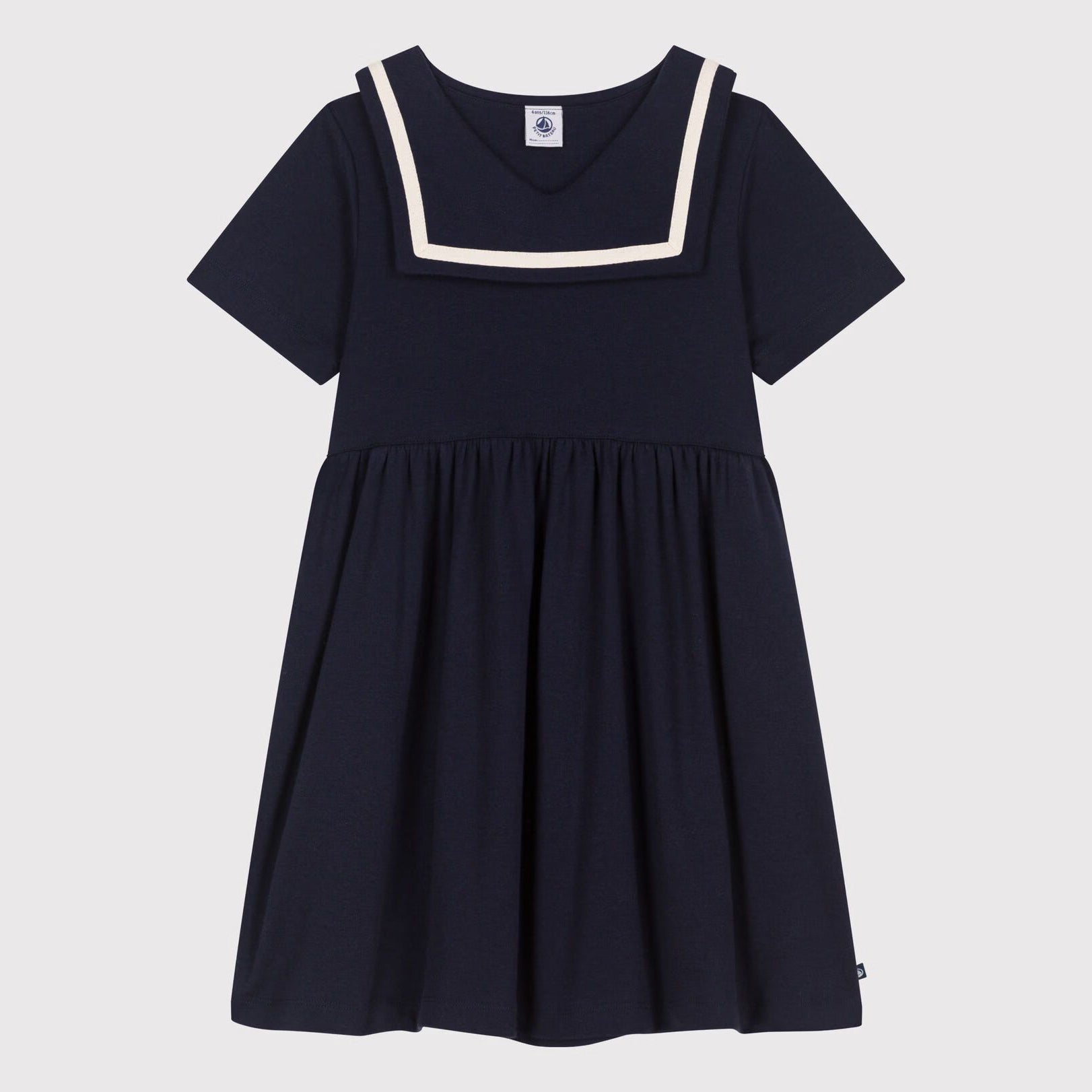 Girls Navy Cotton Dress