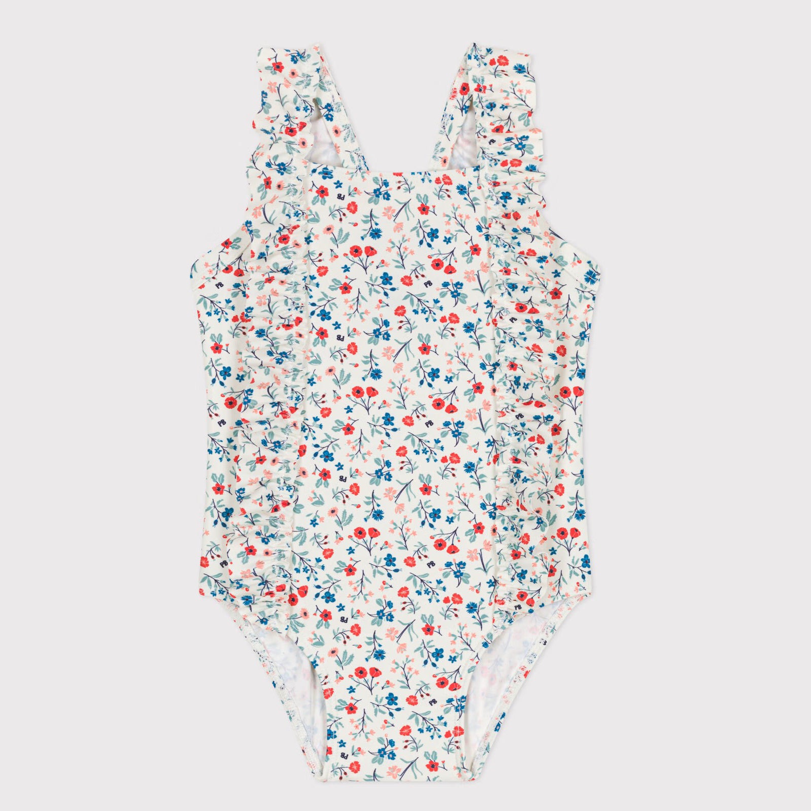 Baby Girls White Floral Swimsuit