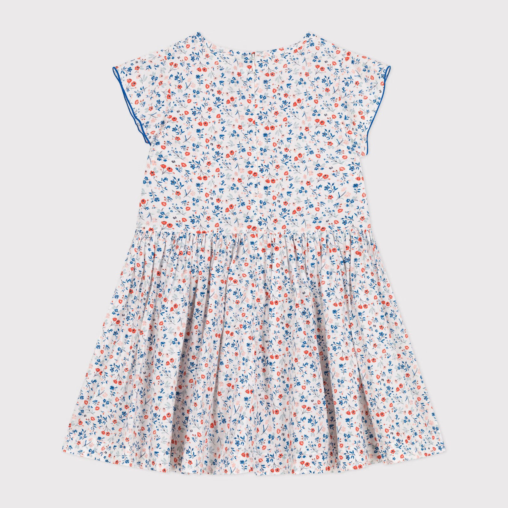 Girls White Floral Cotton Dress