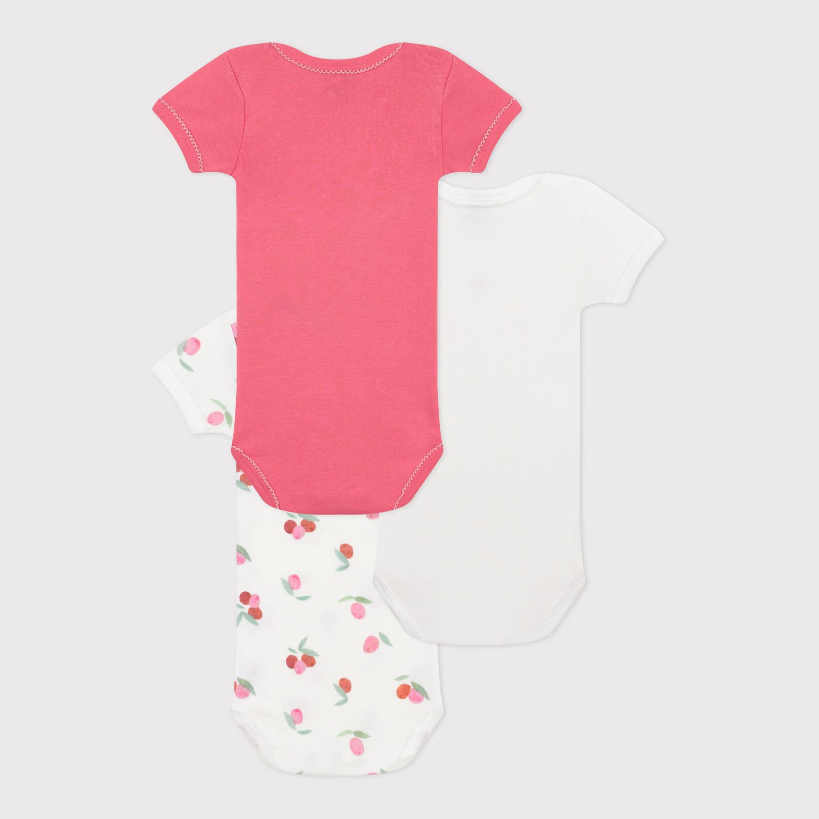 Baby Girls Tricolor Cotton Babysuit Set(3 Pack)