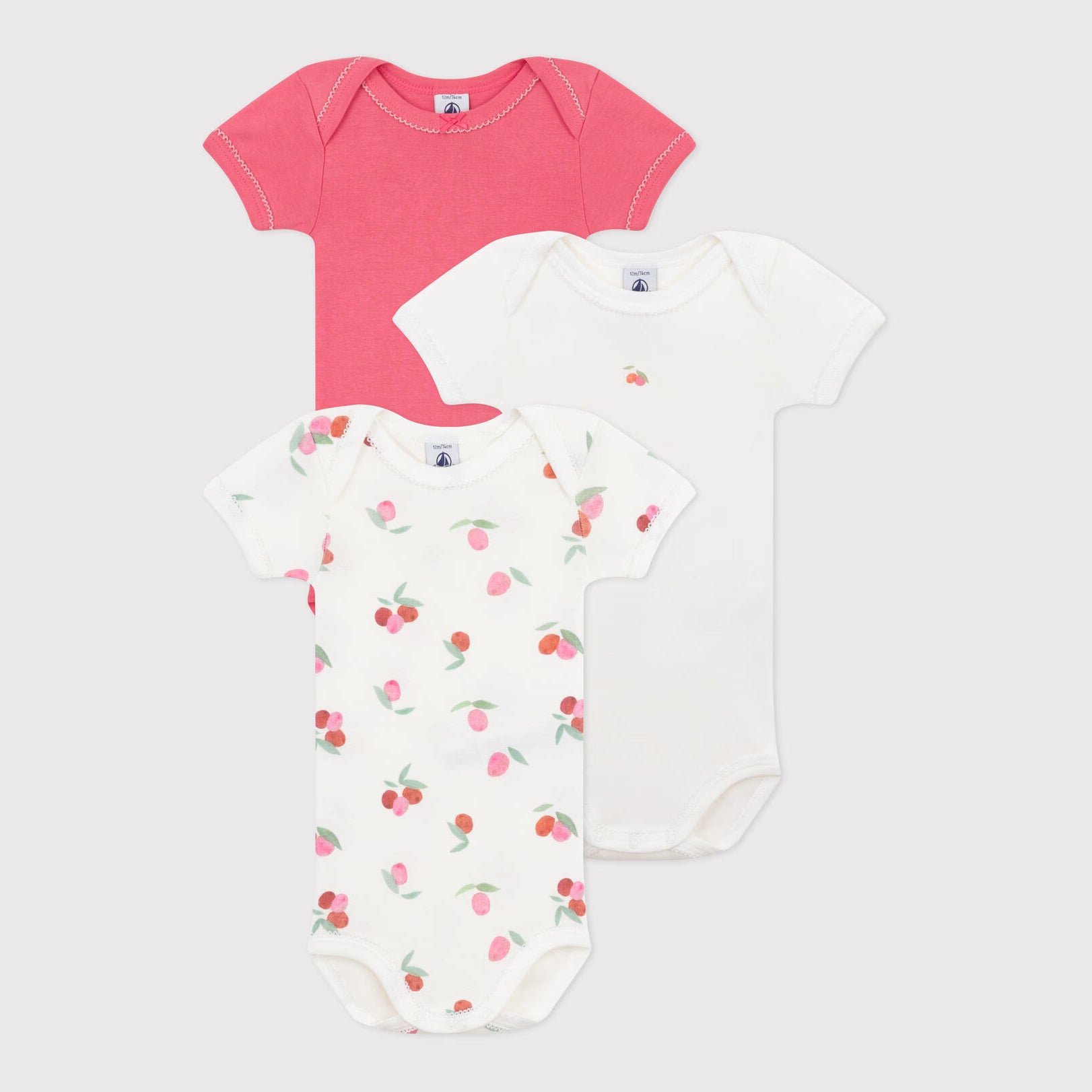 Baby Girls Tricolor Cotton Babysuit Set(3 Pack)
