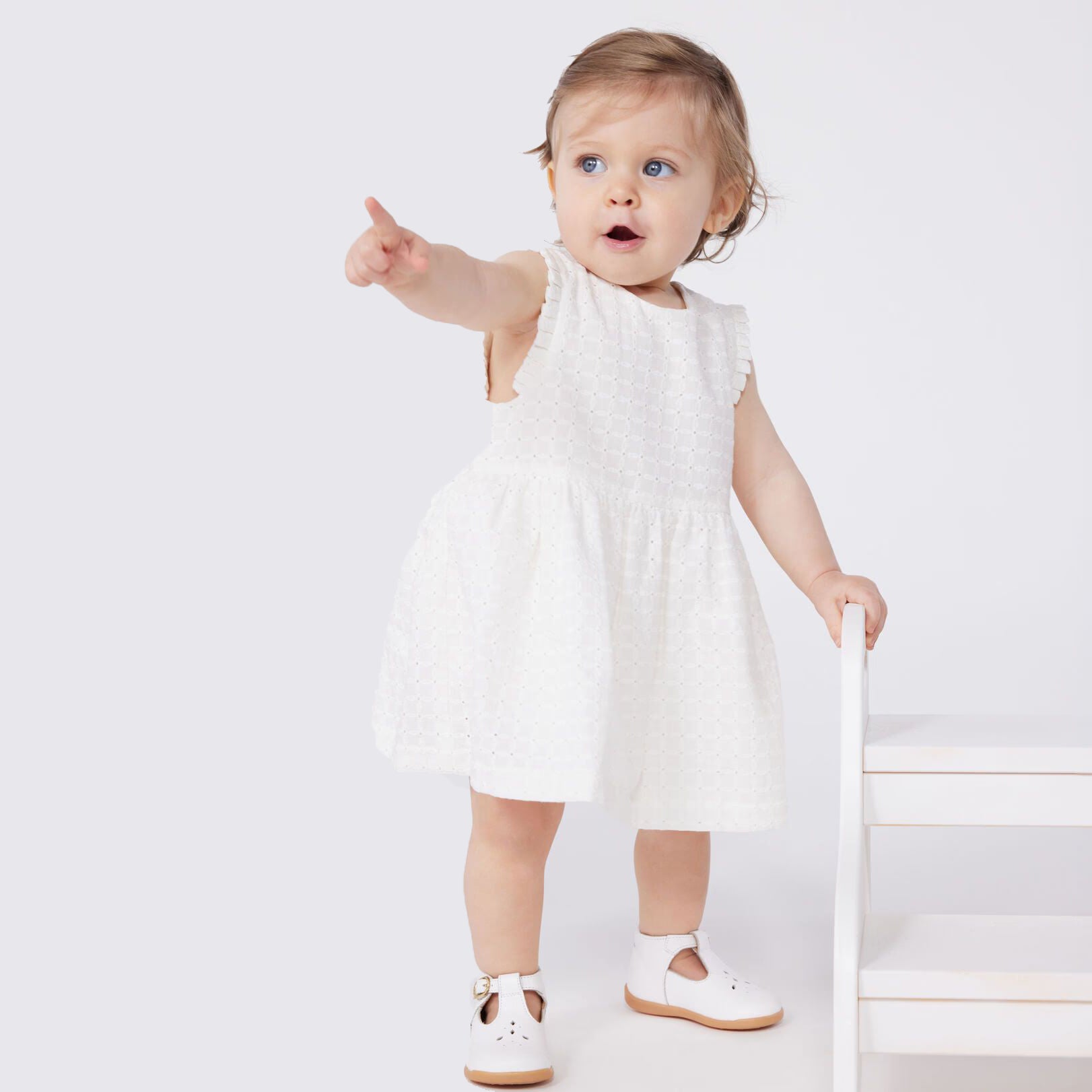 Baby Girls White Cotton Dress