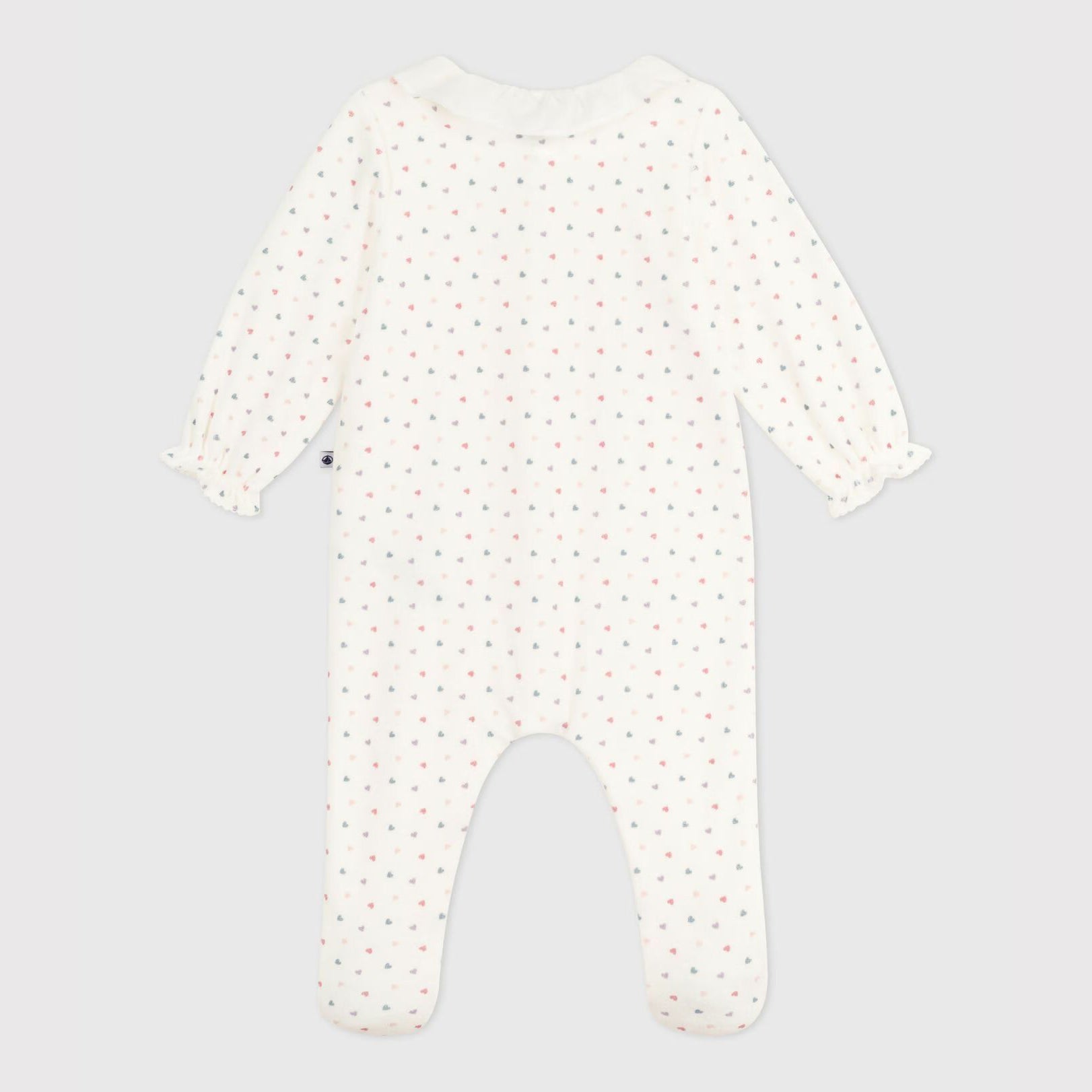 Baby Girls White Heart Cotton Babysuit