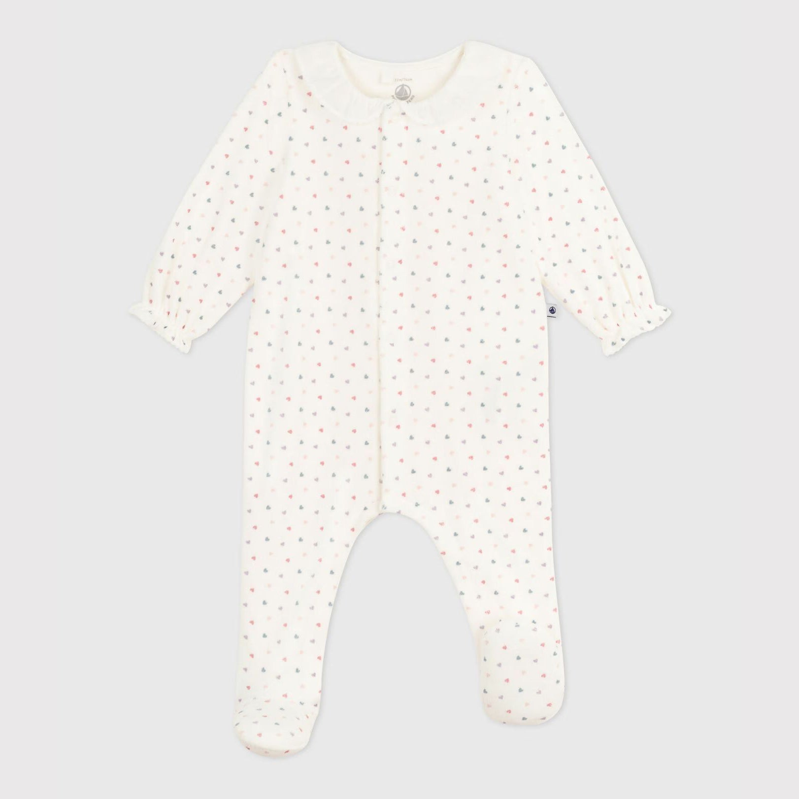 Baby Girls White Heart Cotton Babysuit