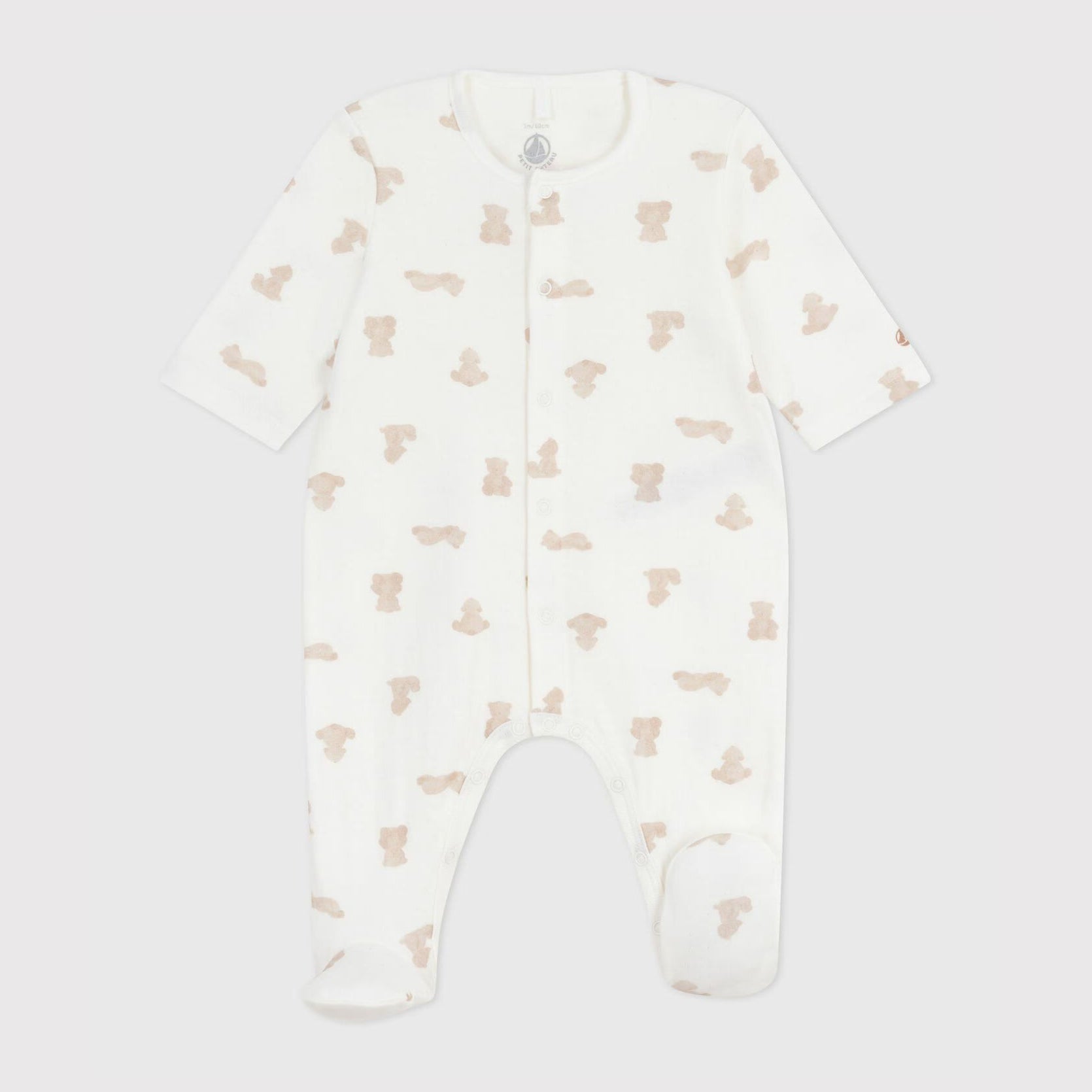 Baby Boys & Girls White Printed Cotton Babysuit