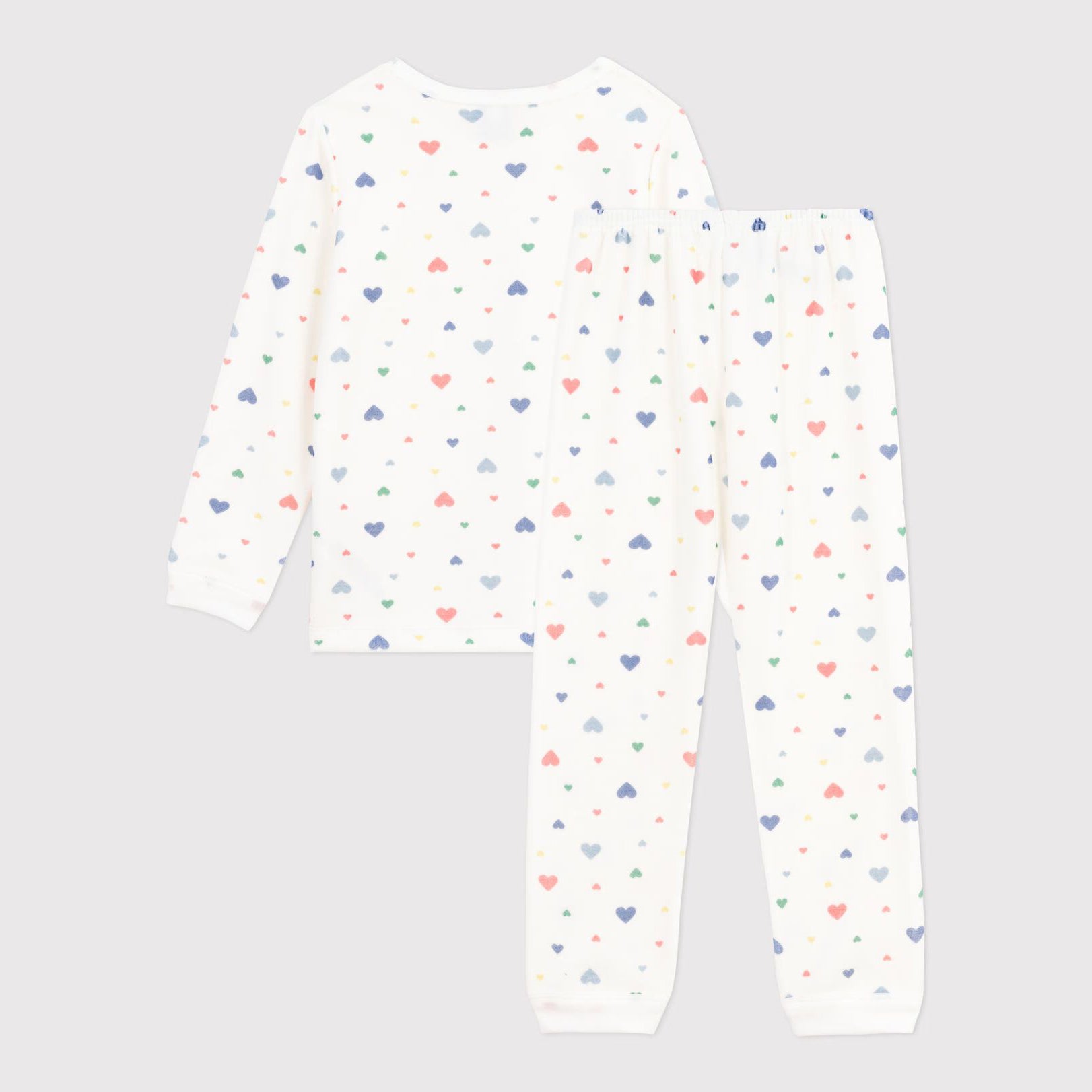 Girls White Heart Cotton Nightwear Set