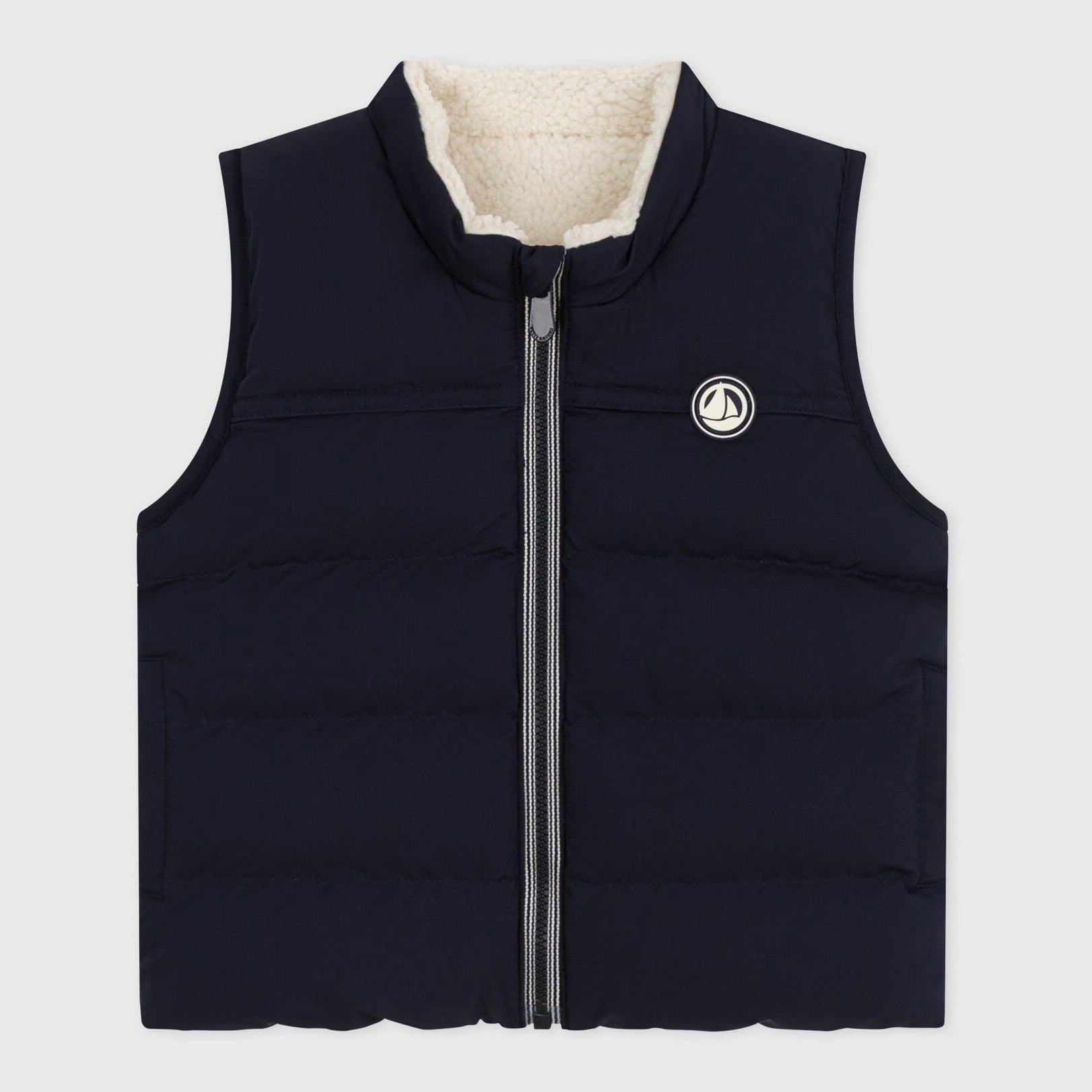 Baby Boys Navy Reversible Padded Gilet