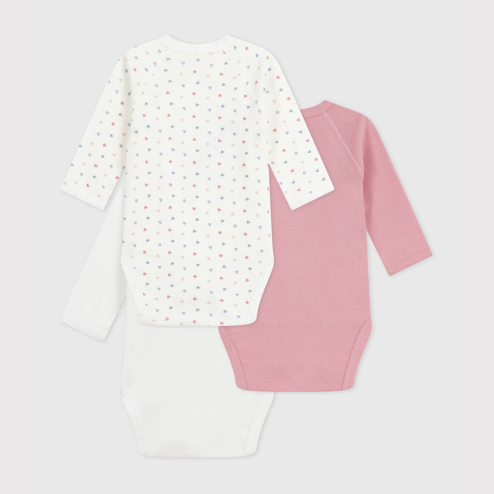 Baby Boys & Girls Tricolor Cotton Babysuit Set(3 Pack)