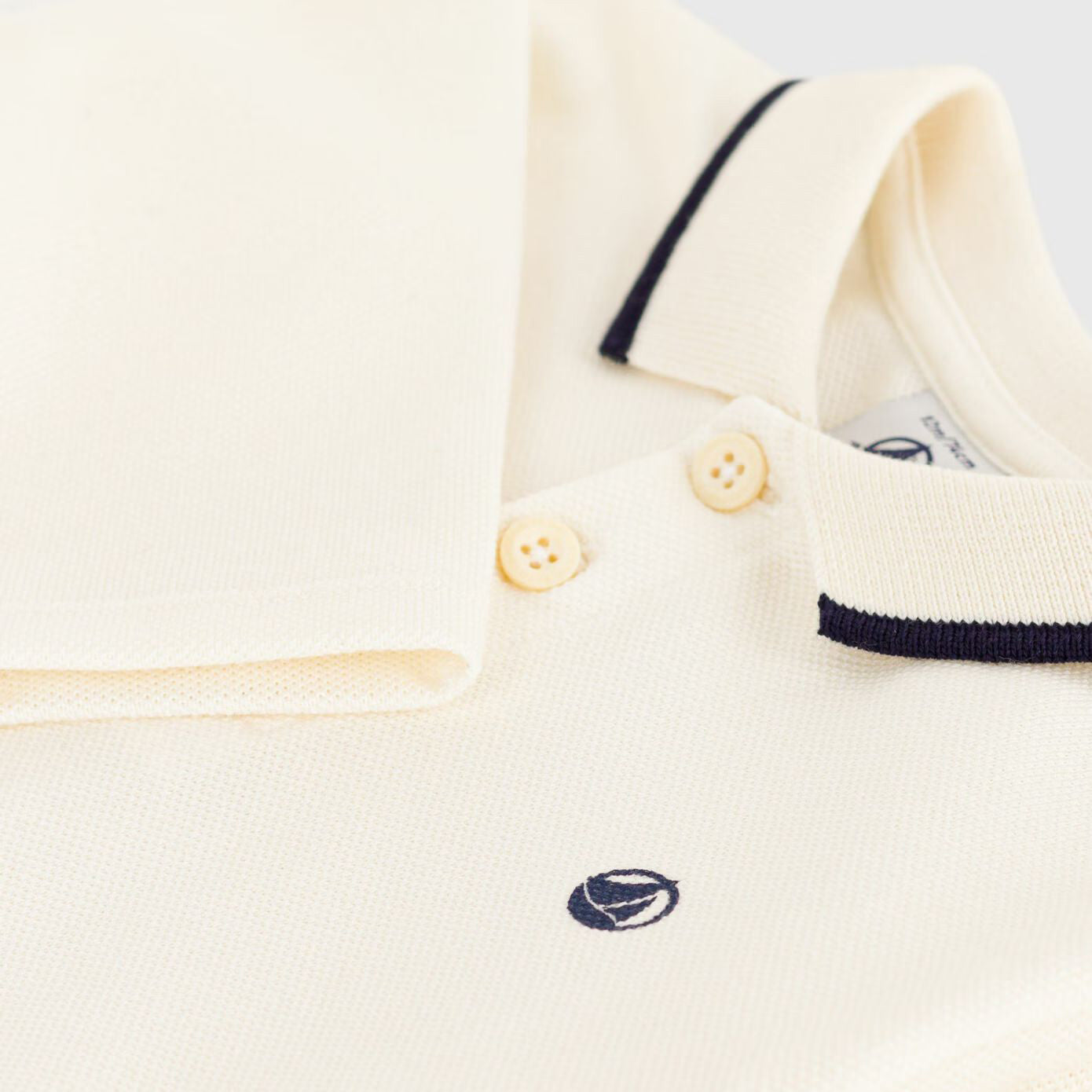 Baby Boys White Cotton Polo Shirt