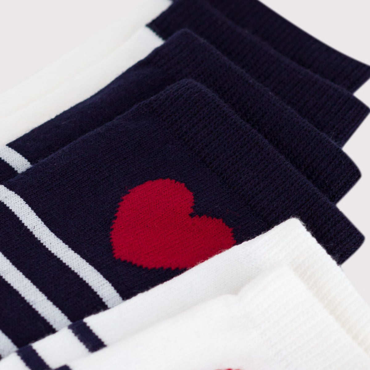 Lot de 3 paires de chaussettes en coton à rayures tricolores pour filles