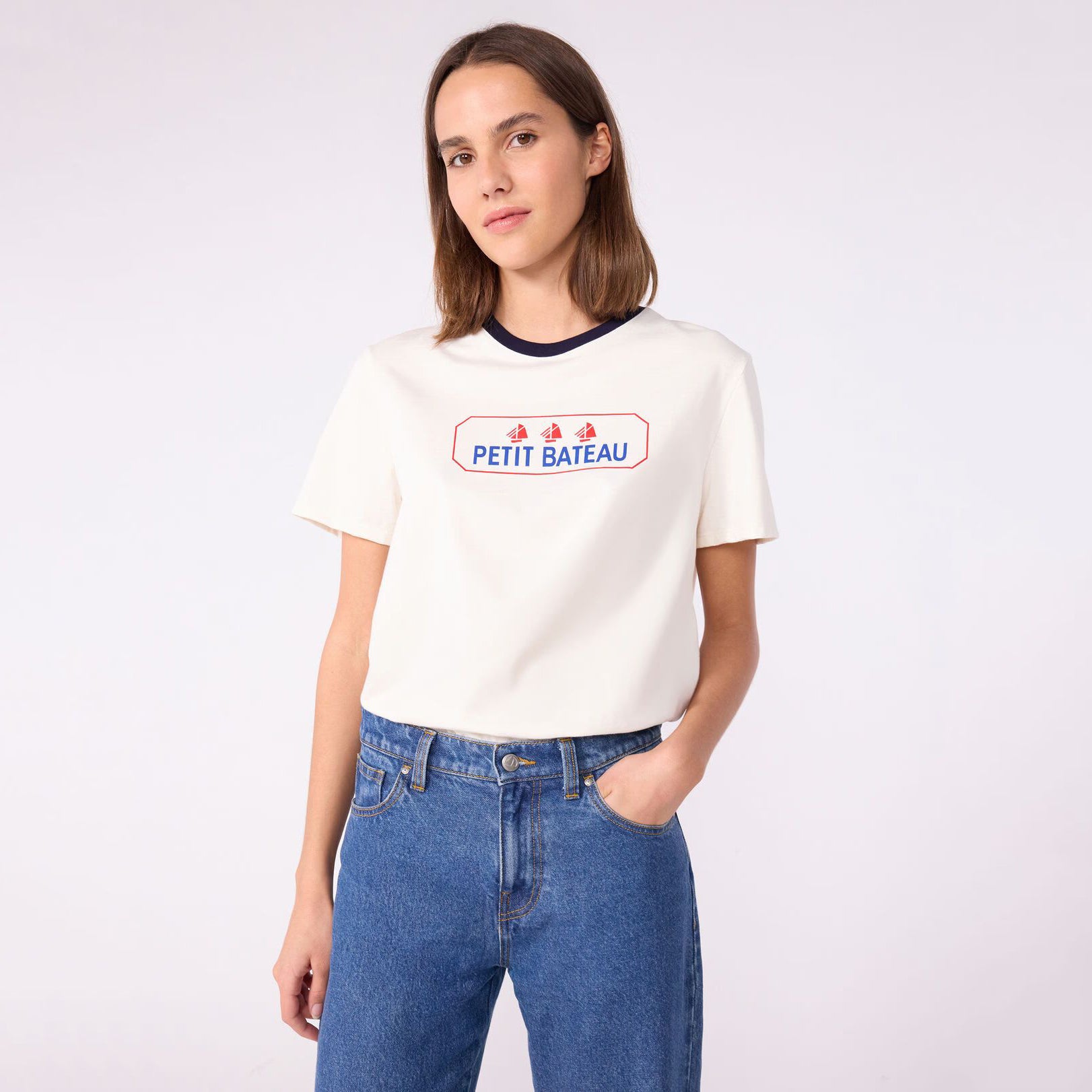 Women White Logo Cotton T-Shirt