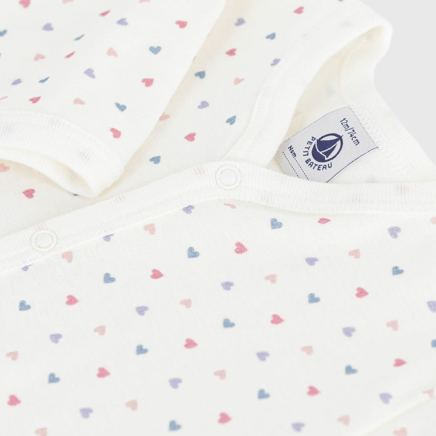 Baby Girls White Heart Cotton Babysuit