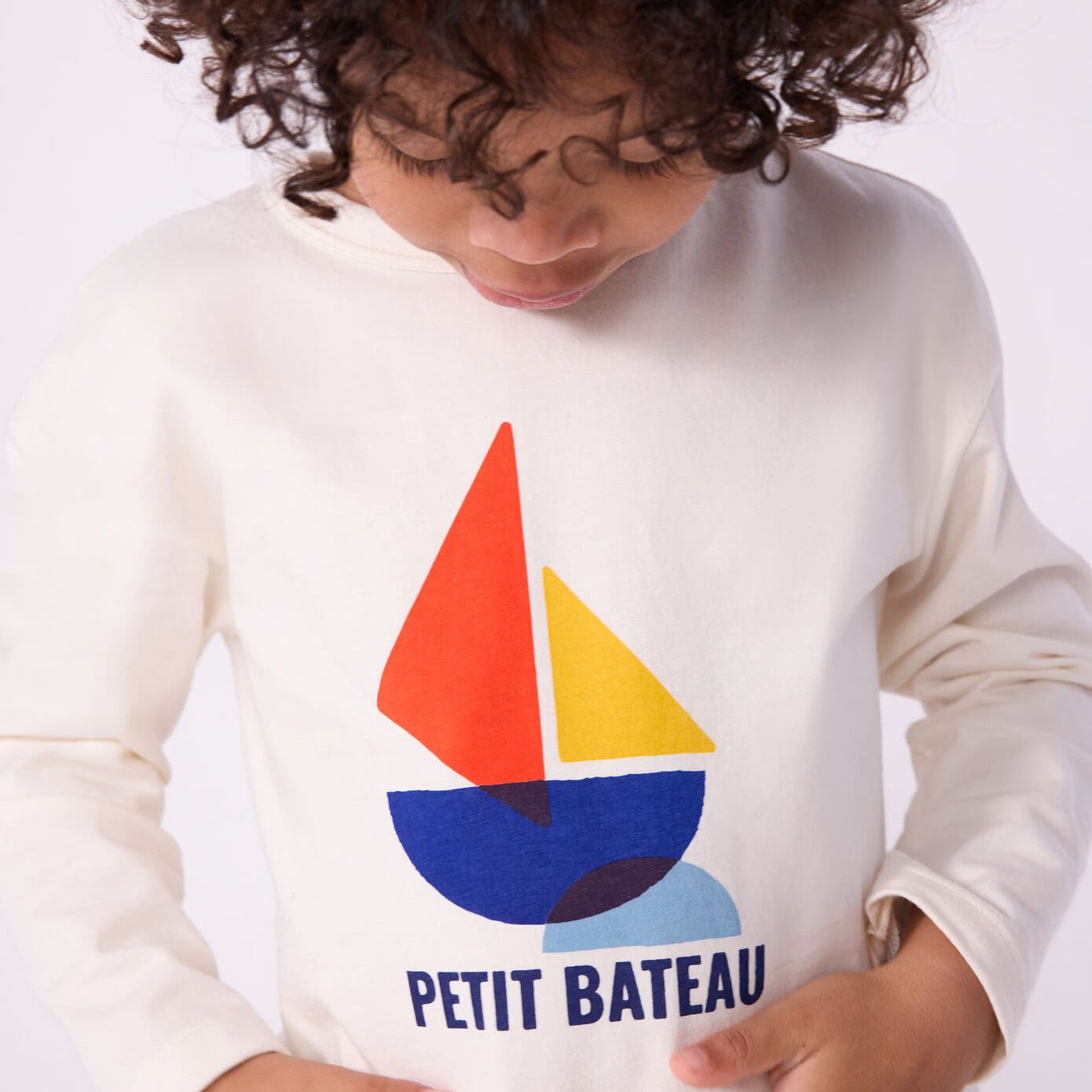Boys White Printed Logo Cotton T-Shirt