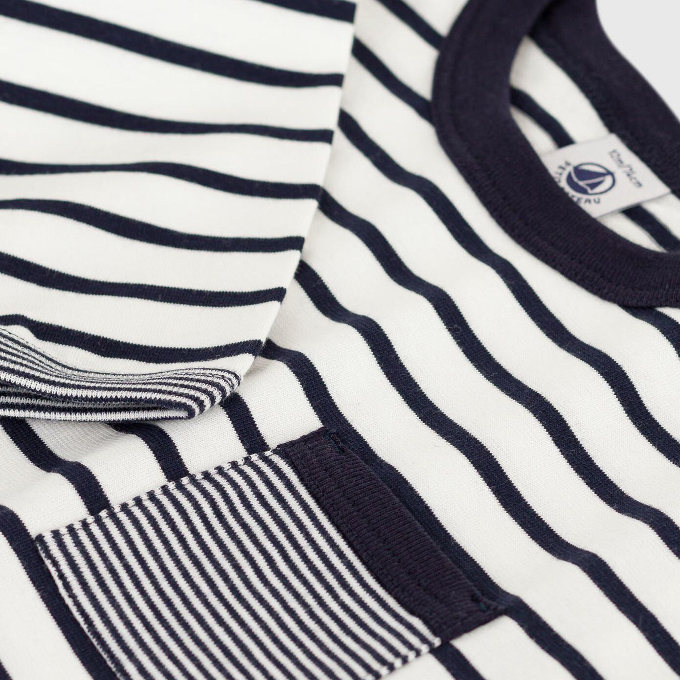 Baby Boys Dark Blue Stripes Cotton T-Shirt