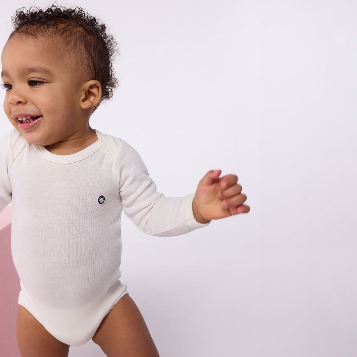 Grenouillère bébé unisexe en coton blanc