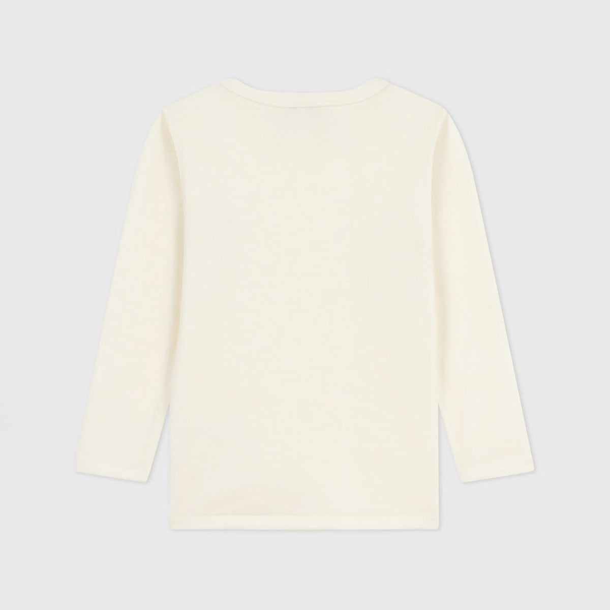 T-shirt blanc en coton à manches longues pour fille