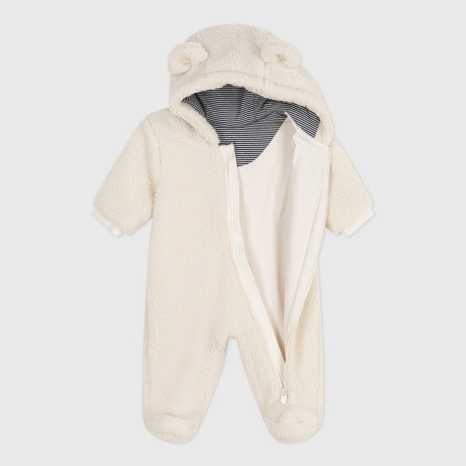 Baby Boys & Girls White Plush Babysuit