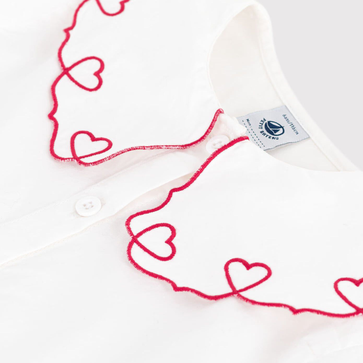 Girls White Ruffled Cotton Shirt