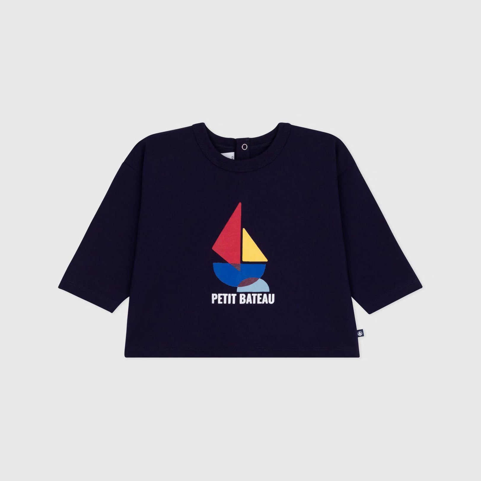Baby Boys & Girls Navy Printed Logo Cotton T-Shirt