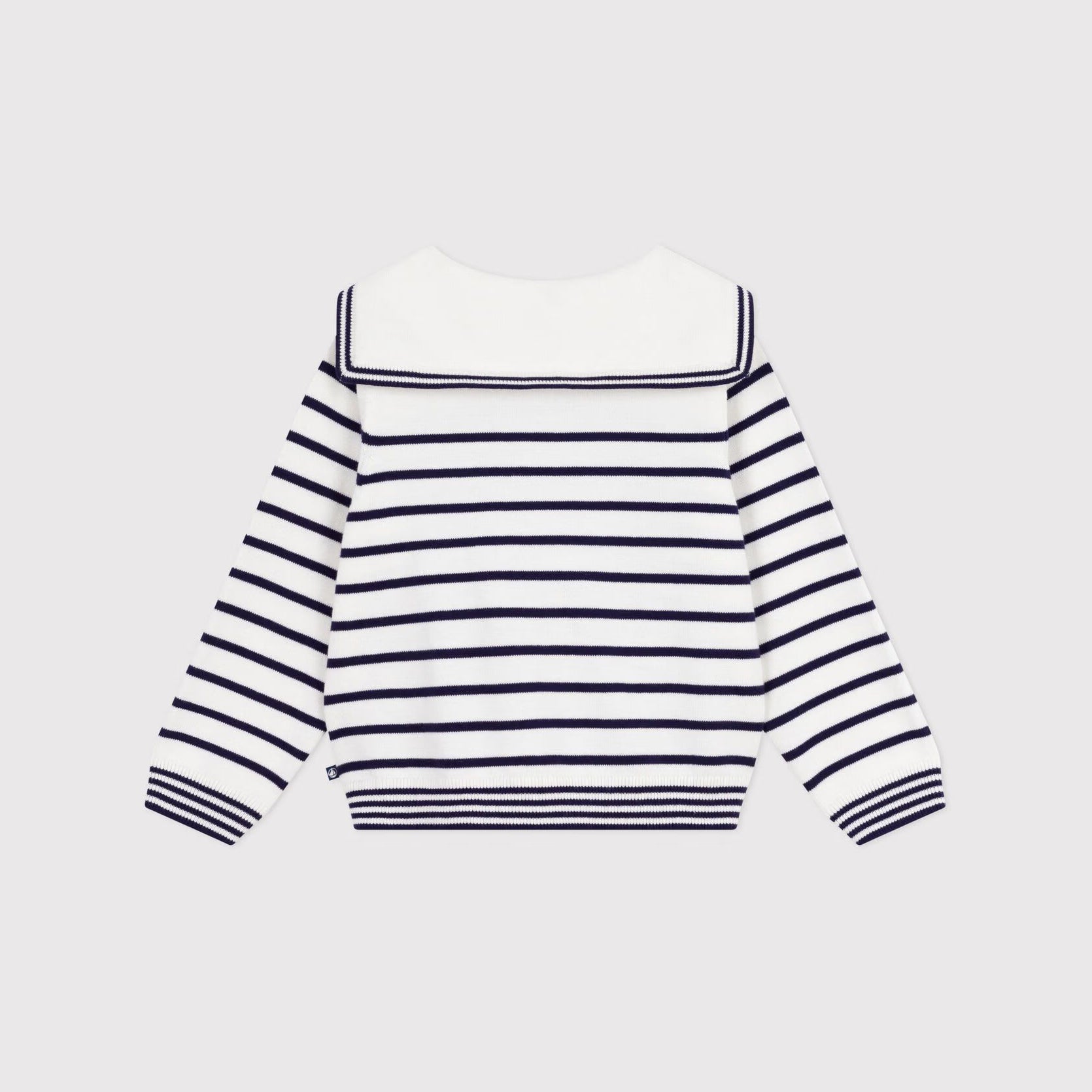 Girls White Stripes Cotton Sweater