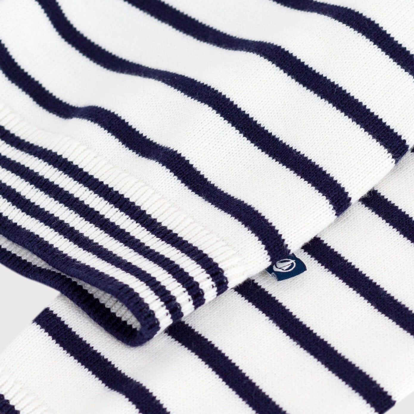 Girls White Stripes Cotton Sweater