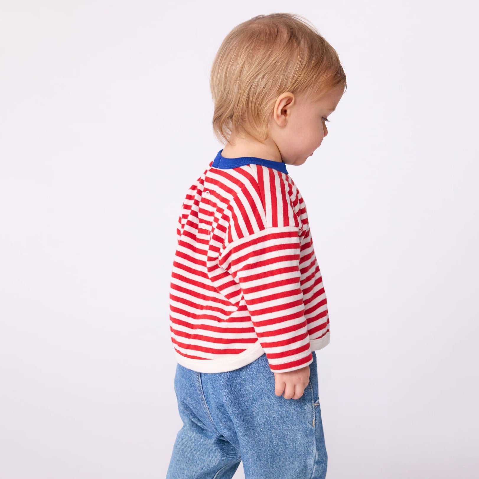 Baby Boys & Girls Red Stripes Cotton T-Shirt