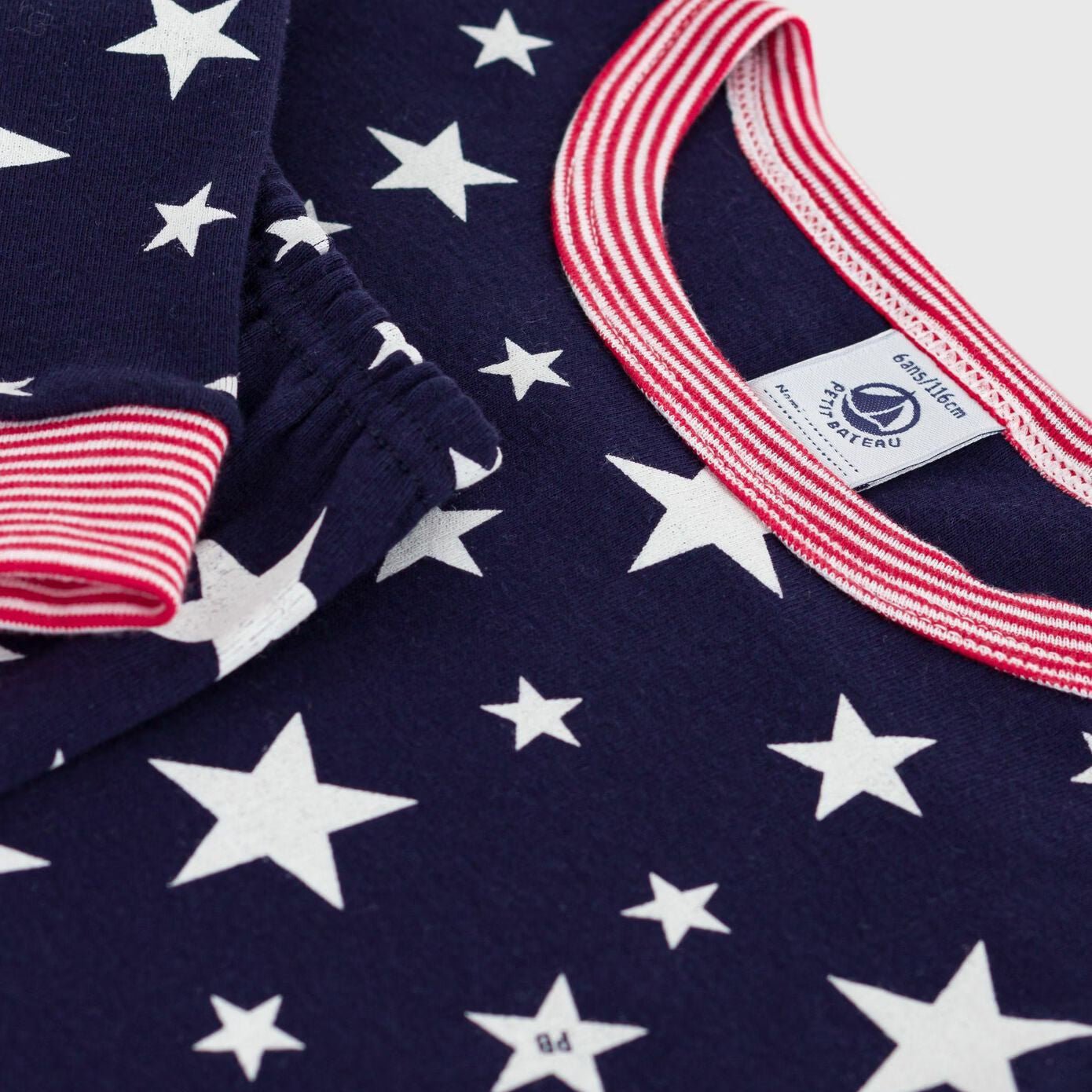 Boys Navy Star Cotton Nightwear Set