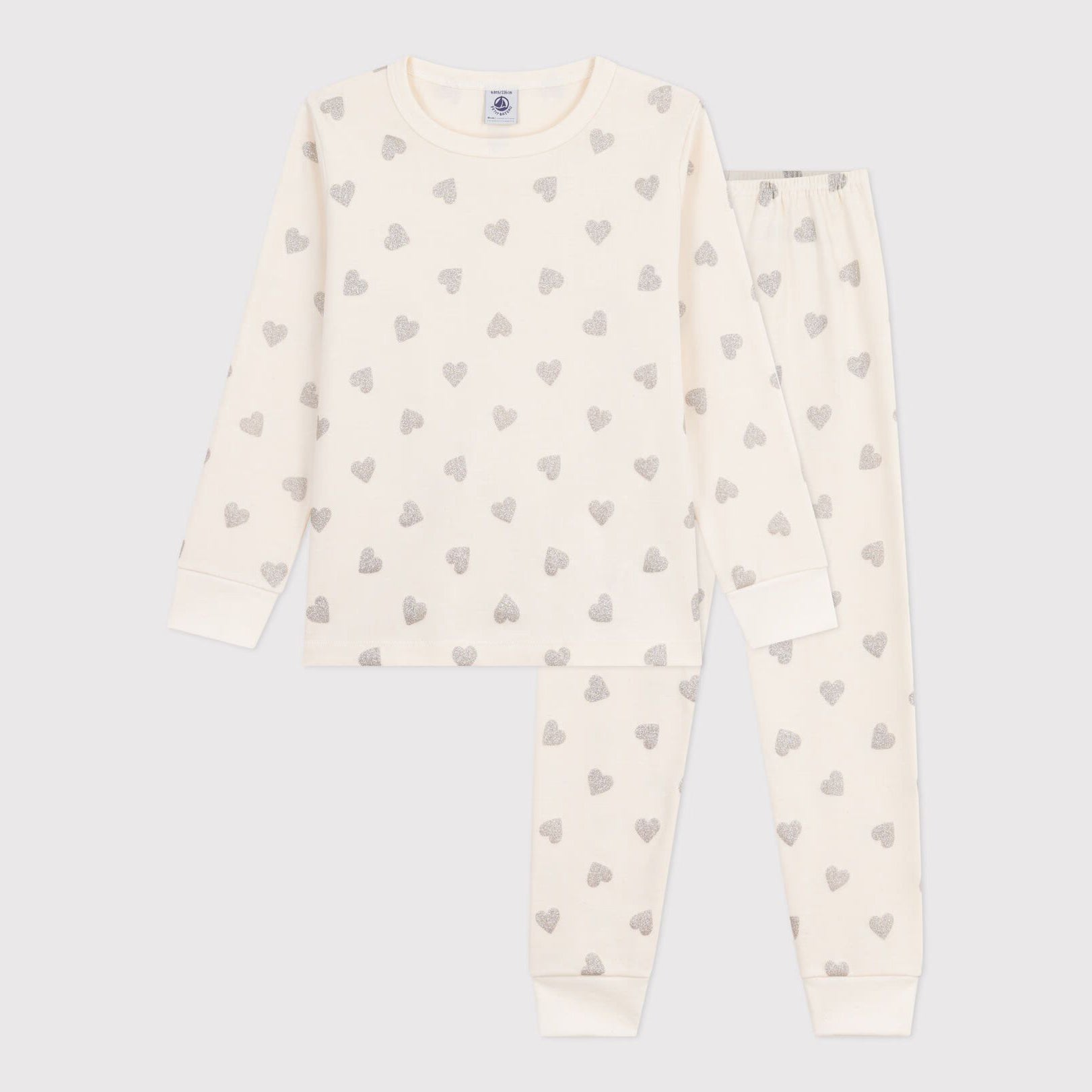 Girls Beige Heart Cotton Nightwear Set