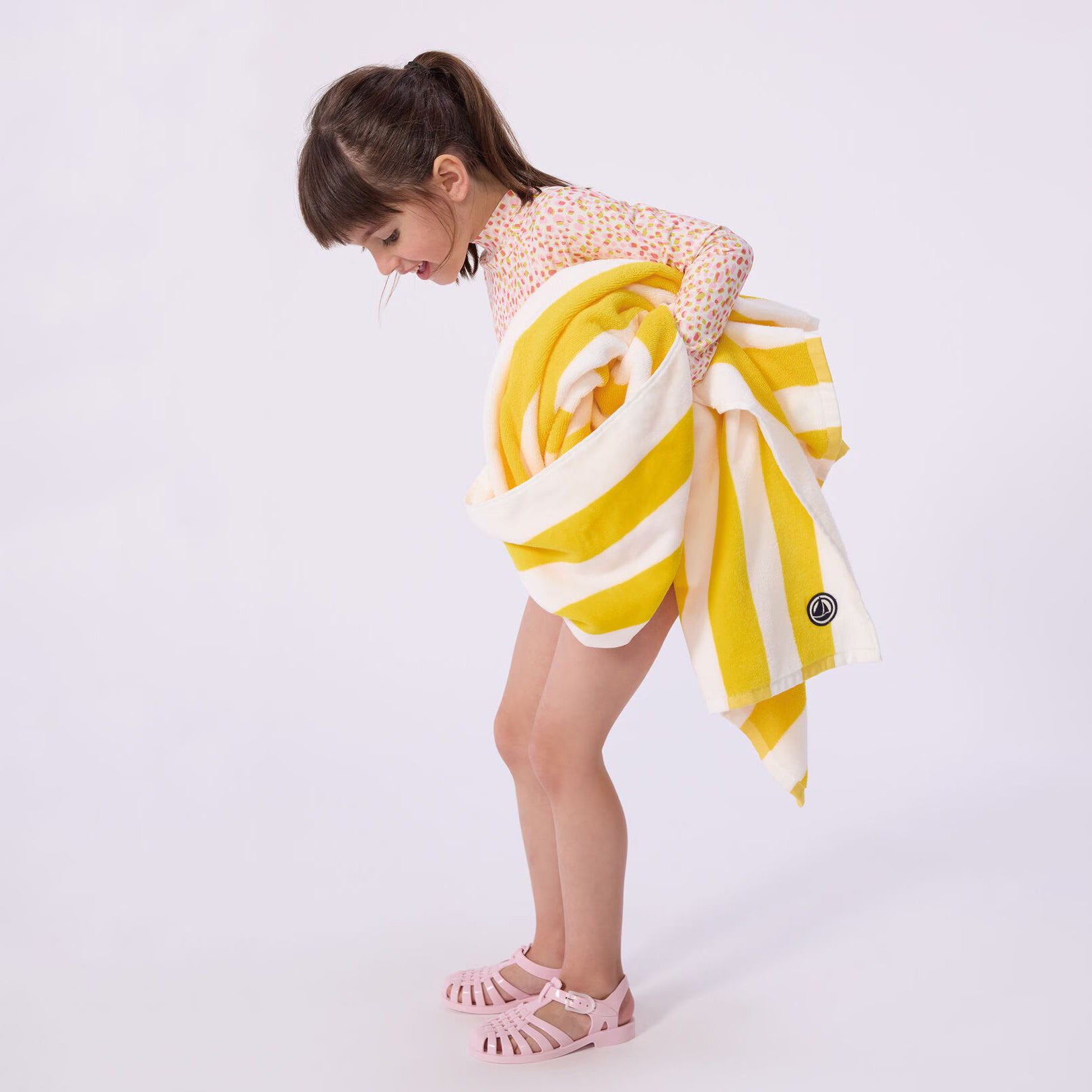 Yellow Stripes Terry Cotton Beach Towel(90 x 150cm)