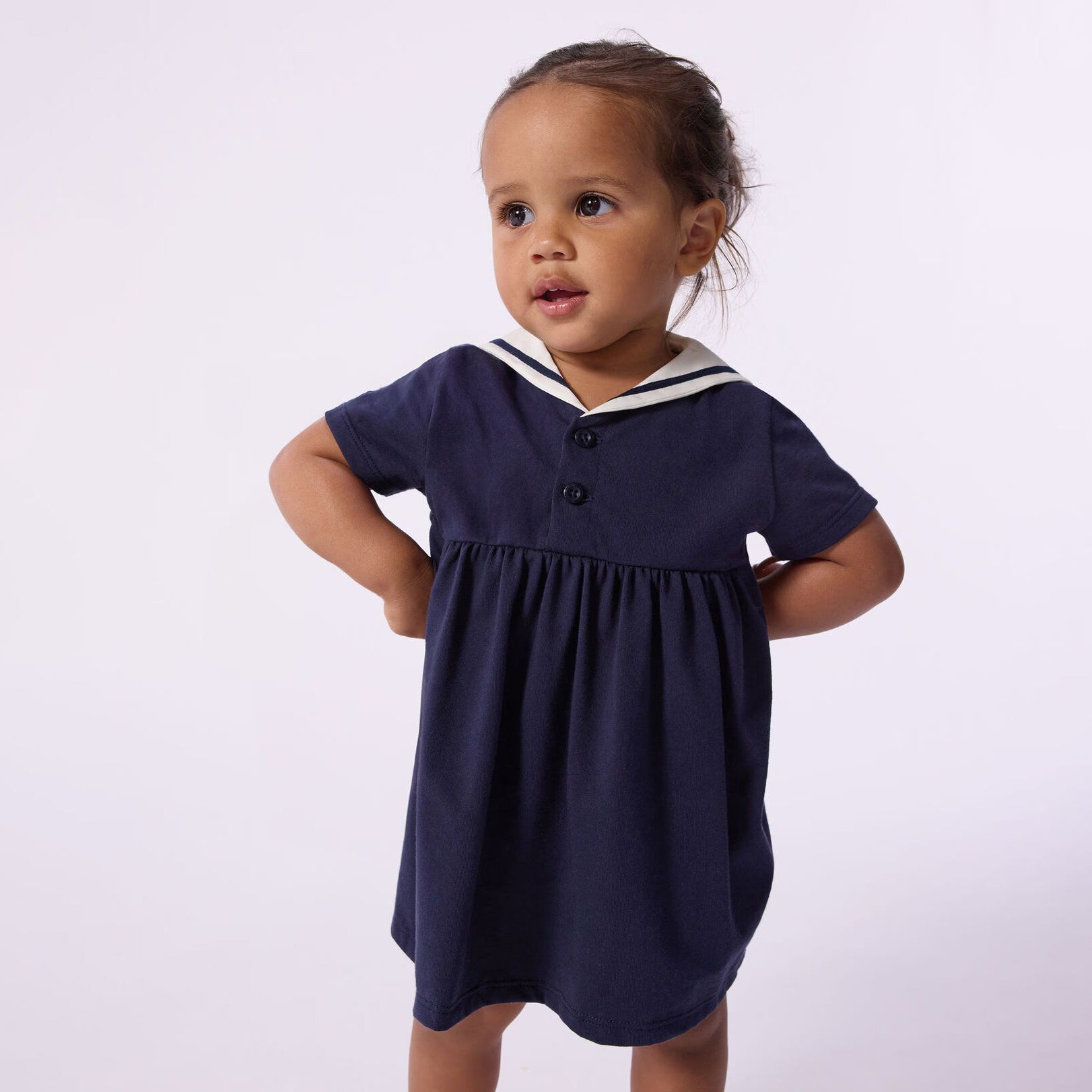 Baby Girls Navy Cotton Dress