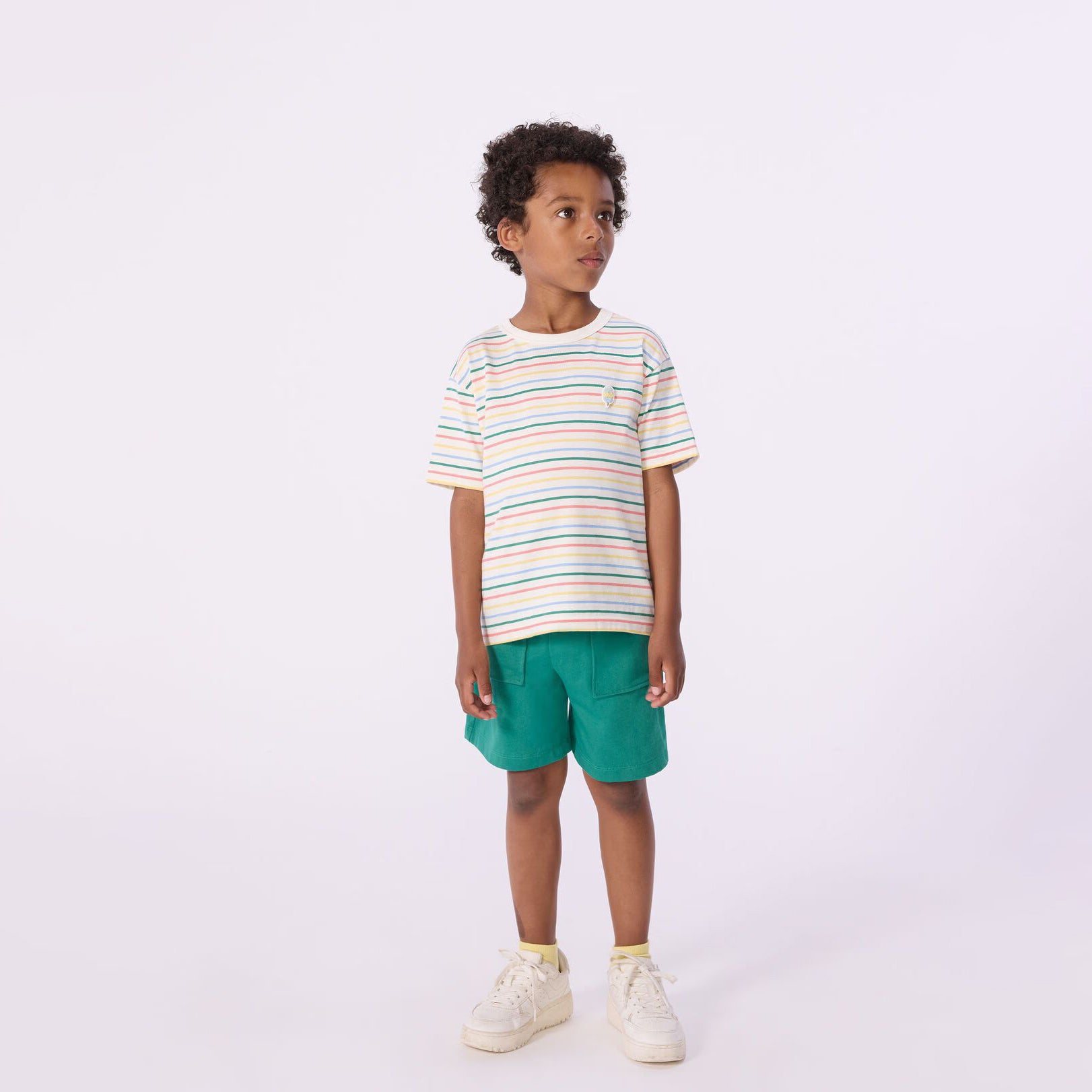 Boys Multicolor Stripes Cotton T-Shirt