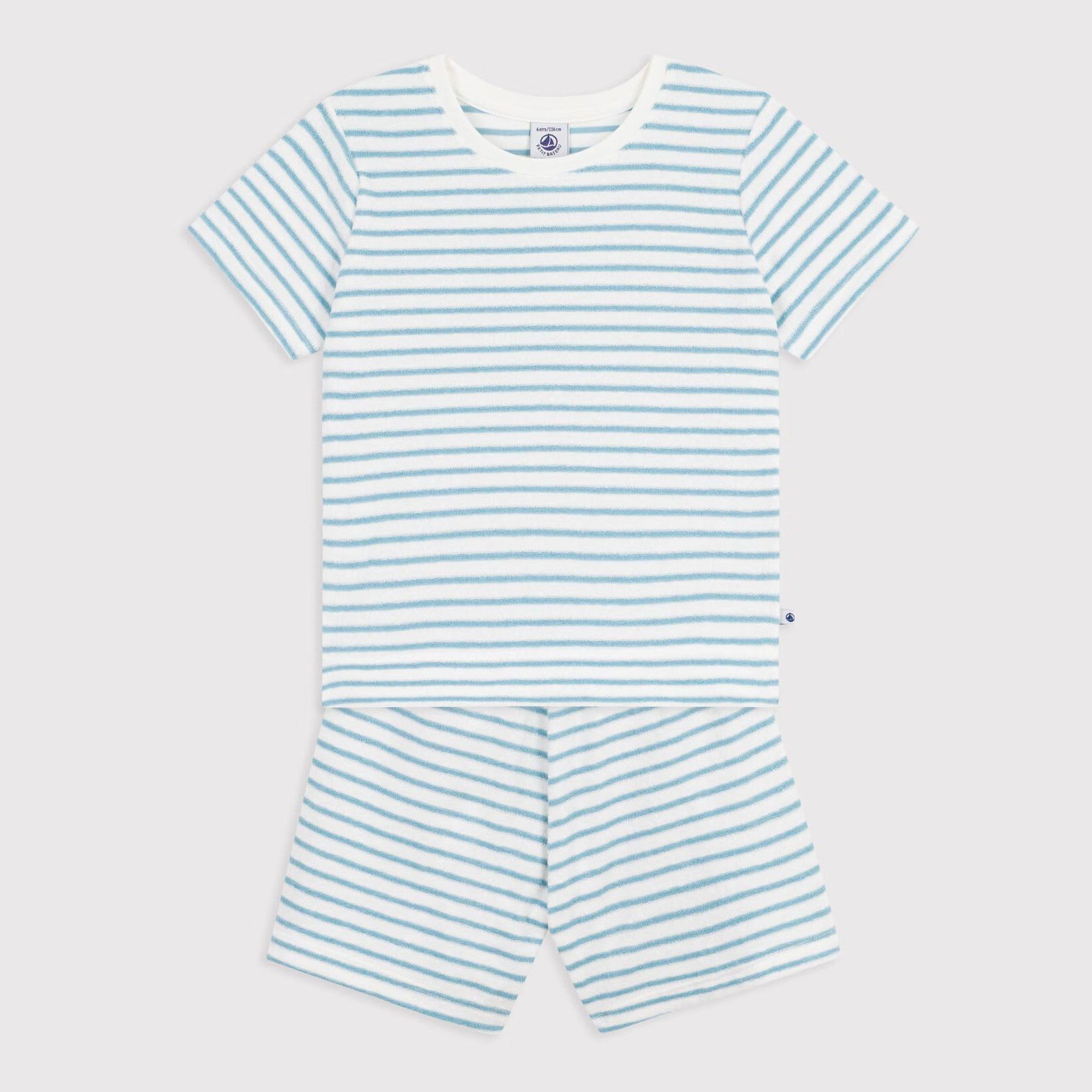Boys Light Blue Stripes Cotton Nightwear Set