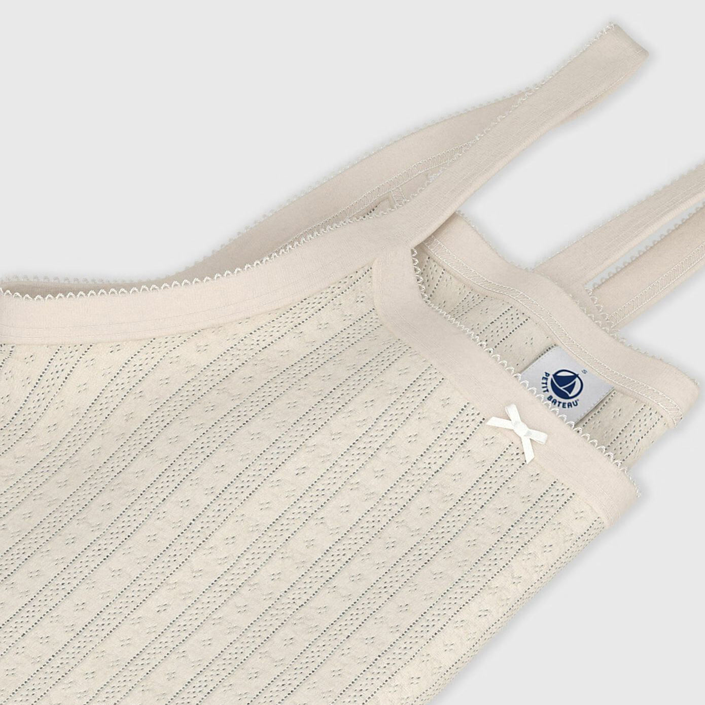 Women Beige Openwork Cotton Vest