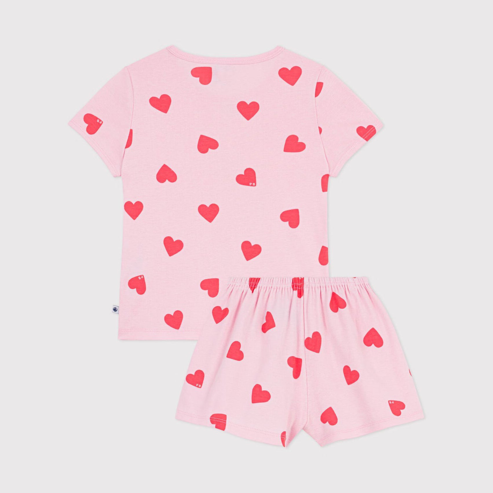 Girls Pink Heart Cotton Nightwear Set