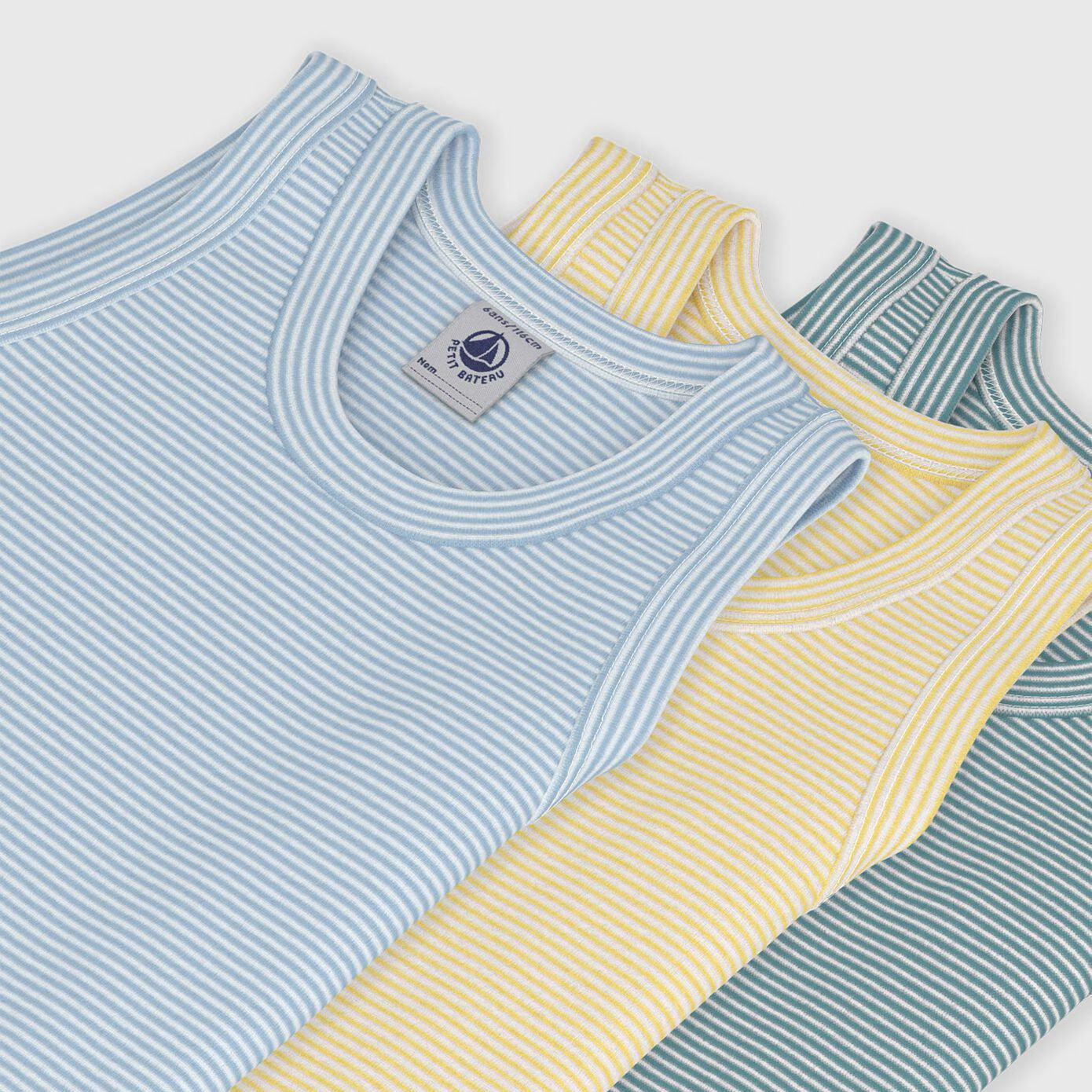 Boys Multicolor Cotton Vest Set(3 Pack)