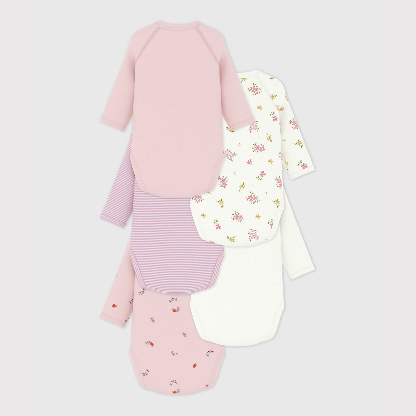 Baby Girls Multicolor Cotton Babysuit Set(5 Pack)