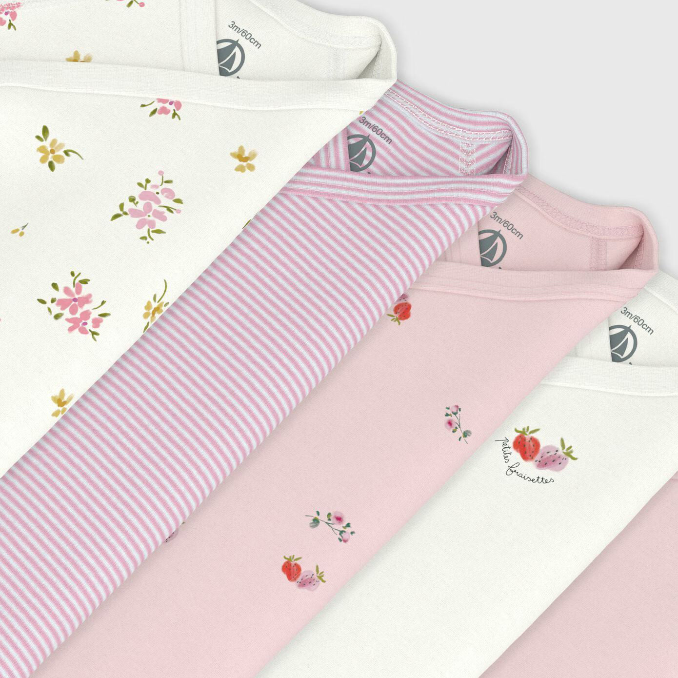 Baby Girls Multicolor Cotton Babysuit Set(5 Pack)