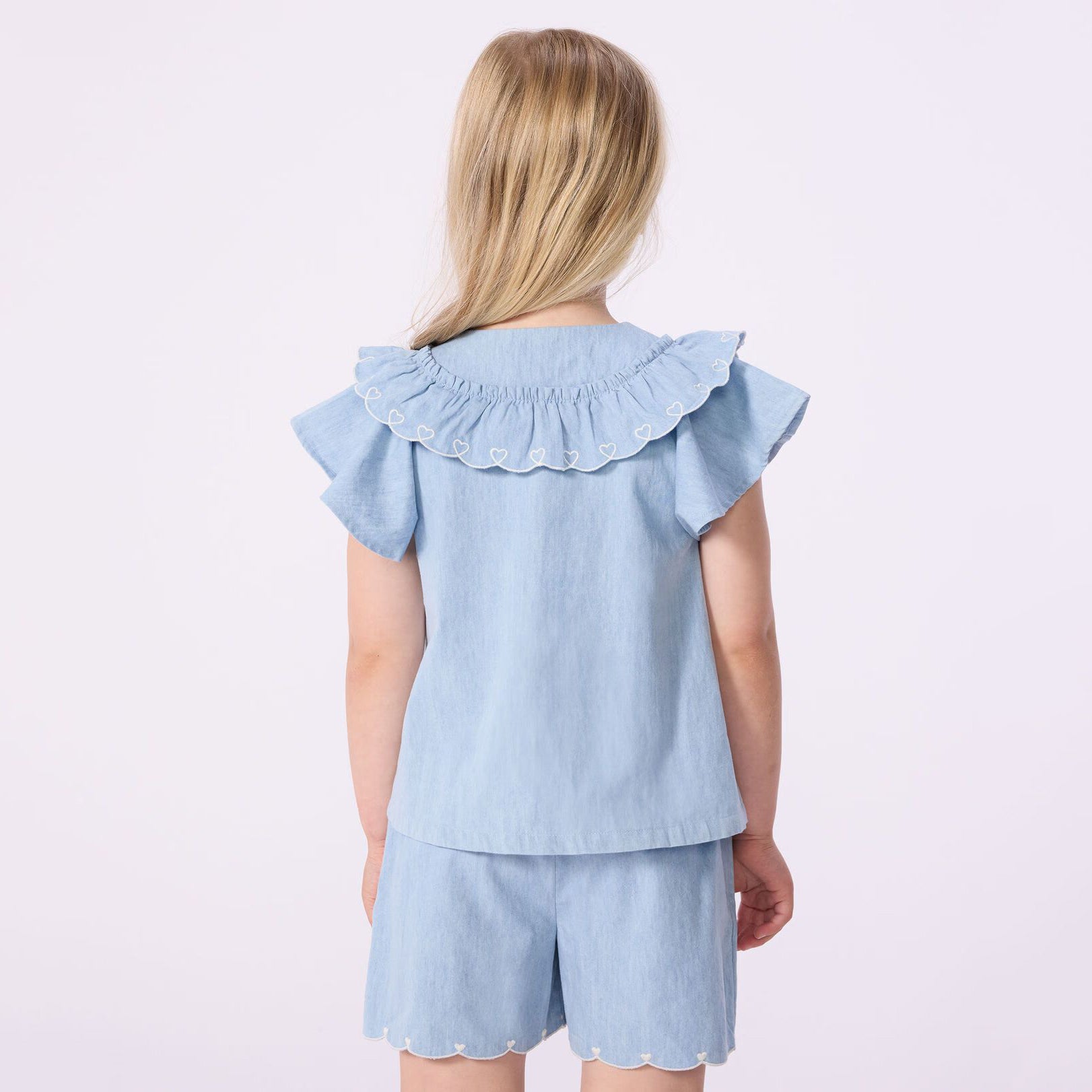Girls Light Blue Denim Shorts