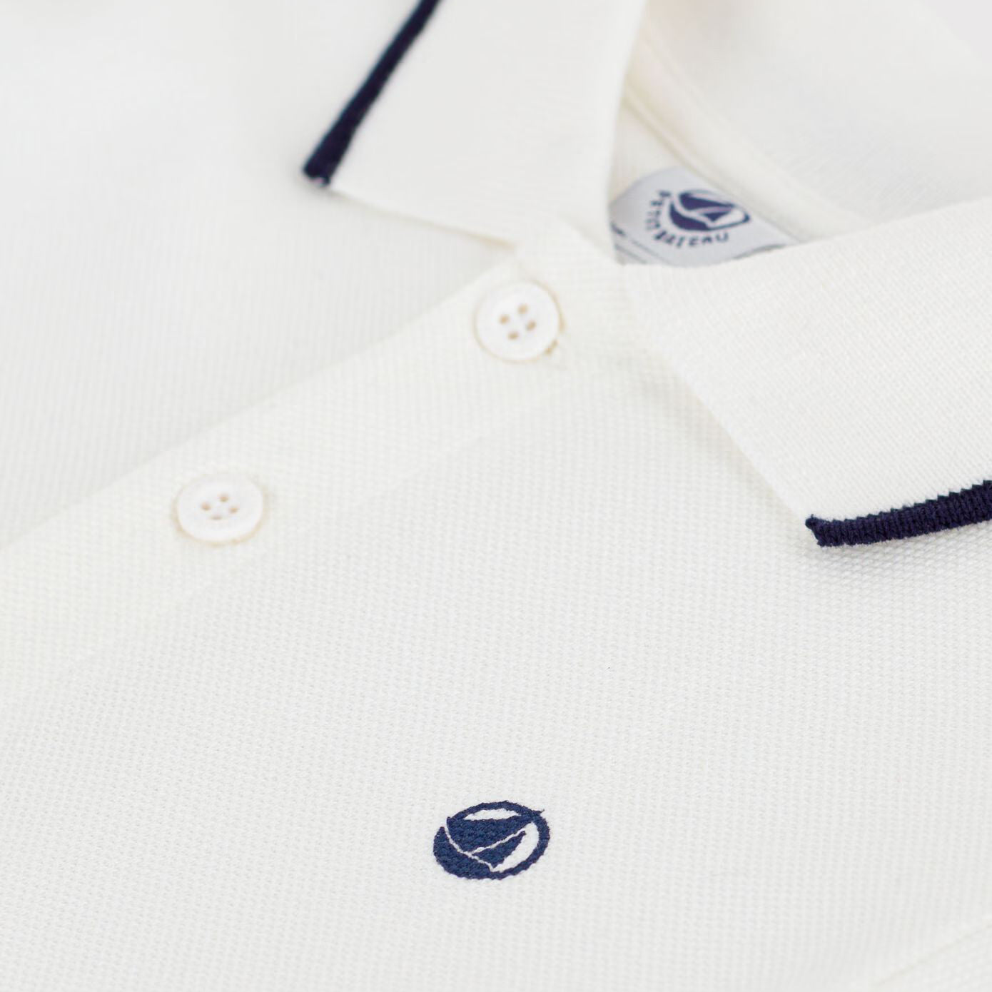 Boys White Cotton Polo Shirt