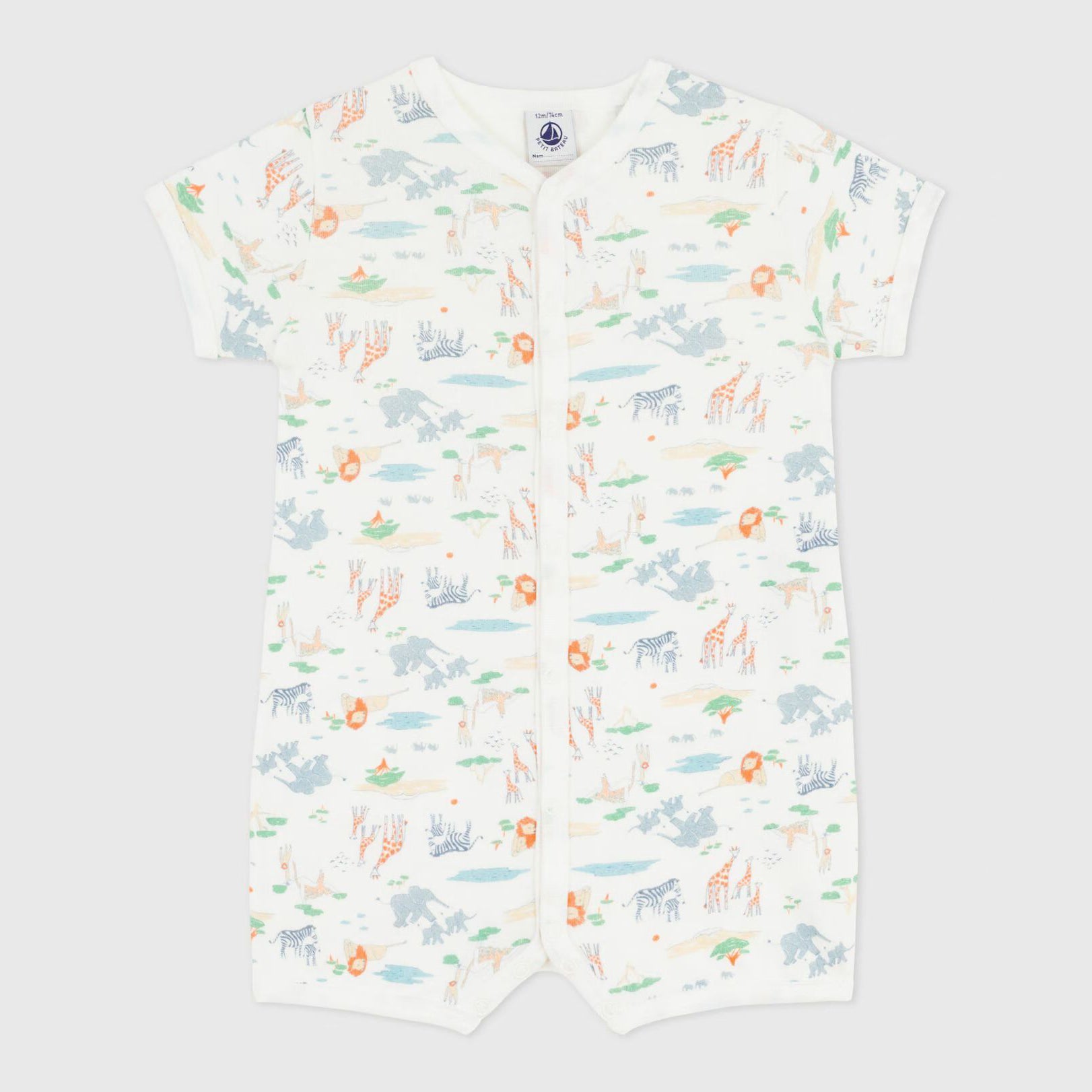 Baby Boys & Girls White Printed Cotton Babysuit